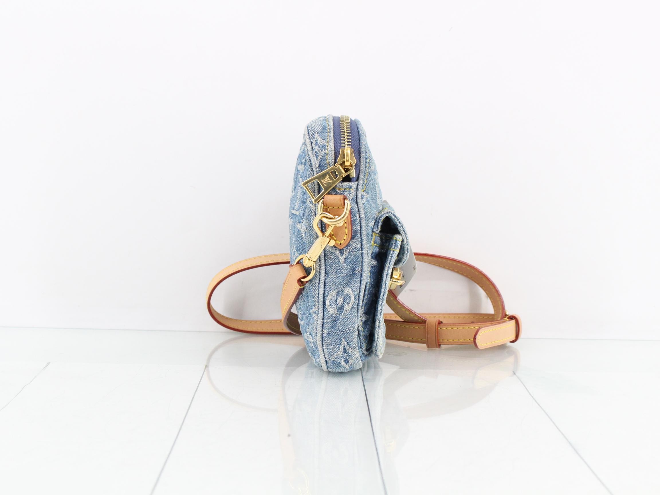 Monogram Denim Pochette Fairfax Shoulder Bag — view 4