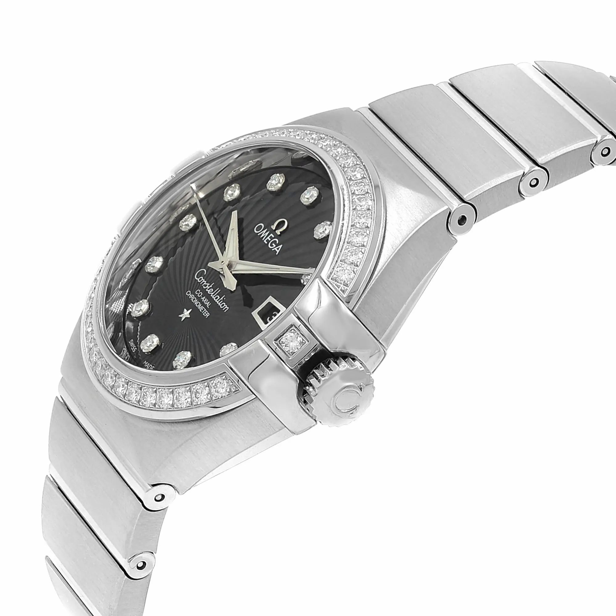 Constellation 18K White Gold Black Dial Ladies Watch 123.55.31.20.51.001 — view 3