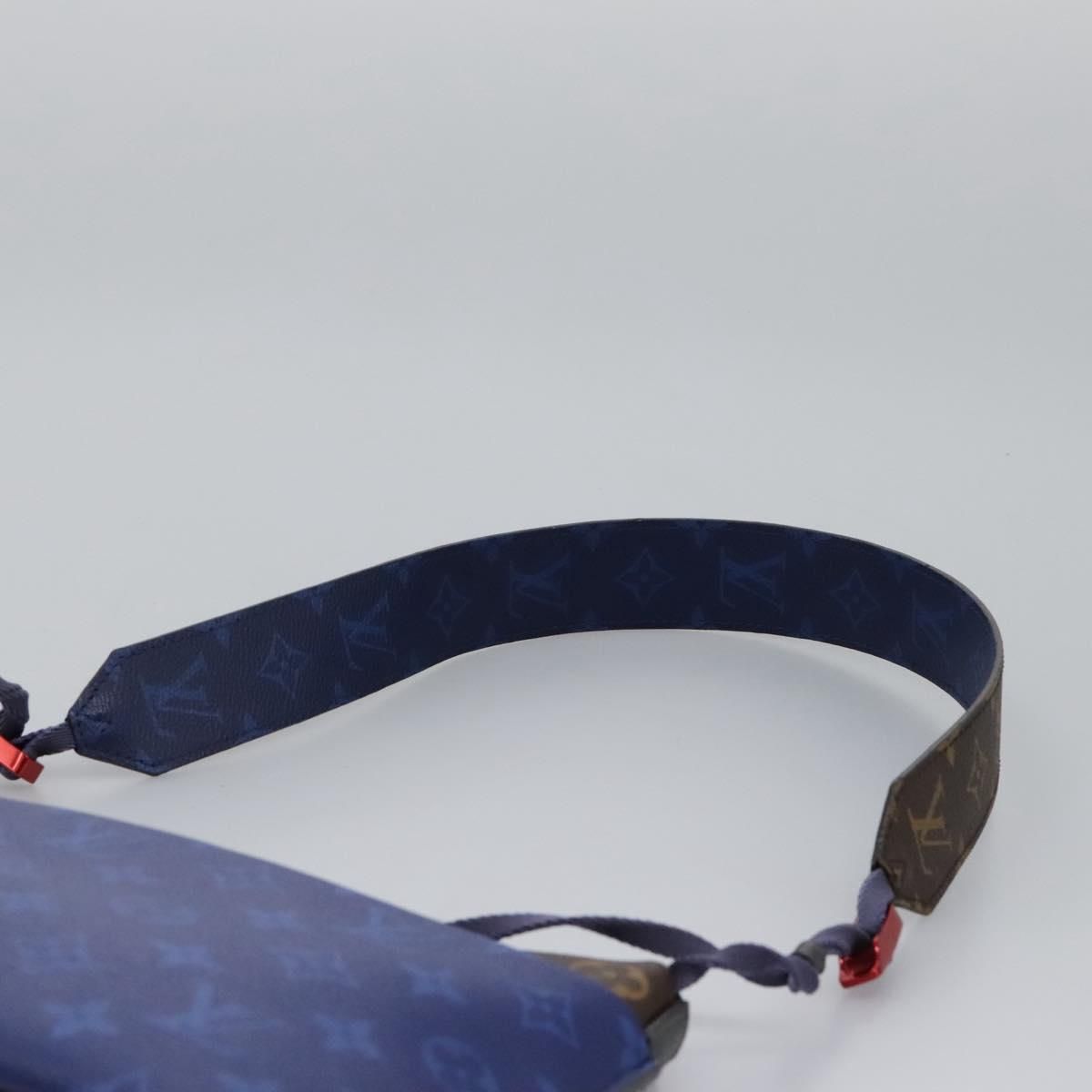 Pacific Split Sacoche Shoulder Bag Blue M 43854 Auth, Blue — view 14