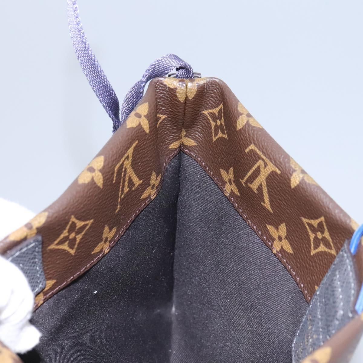Pacific Split Sacoche Shoulder Bag Blue M 43854 Auth, Blue — view 19