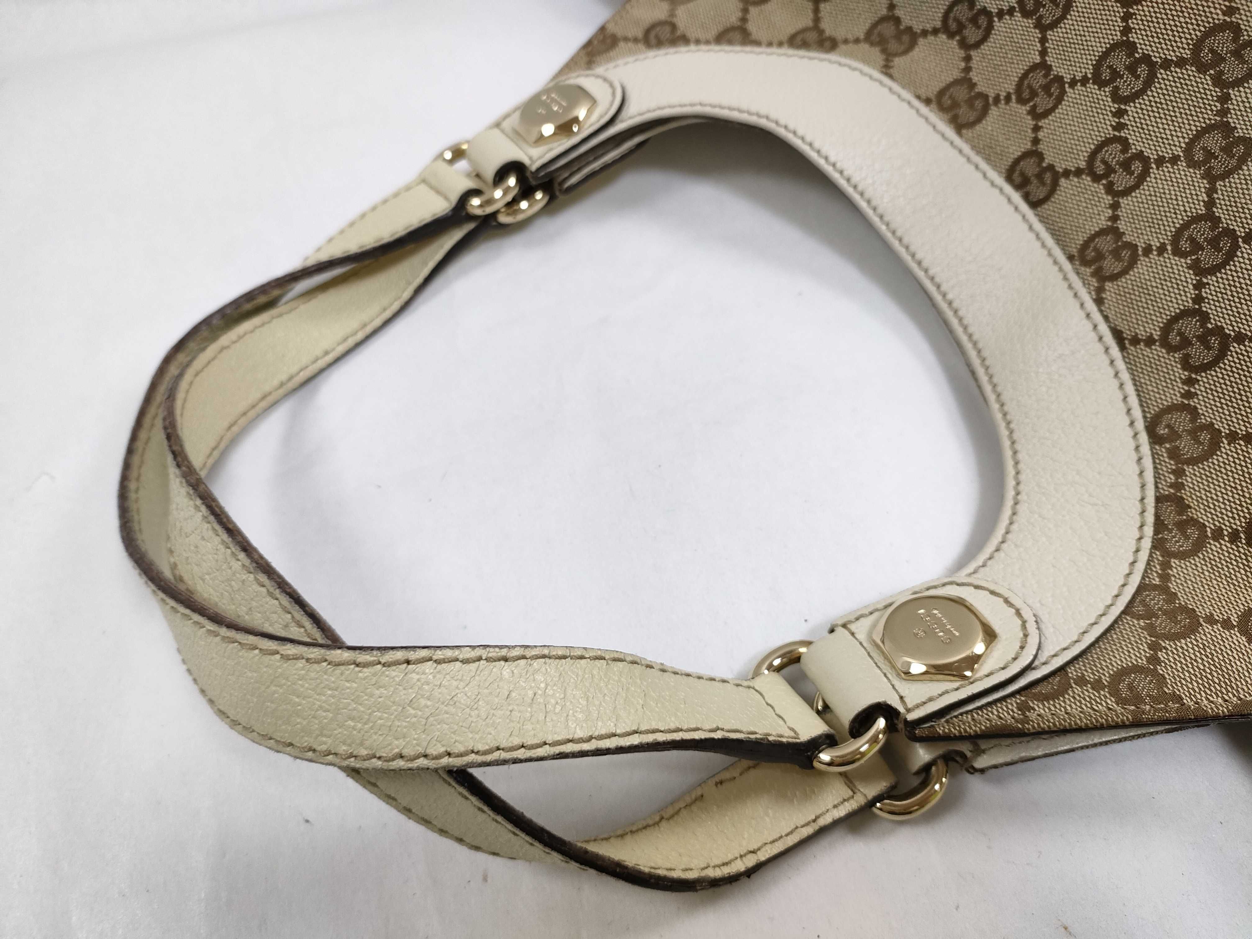 GG Canvas Handbag, Canvas x Leather, Beige x Brown, 154982 — view 3