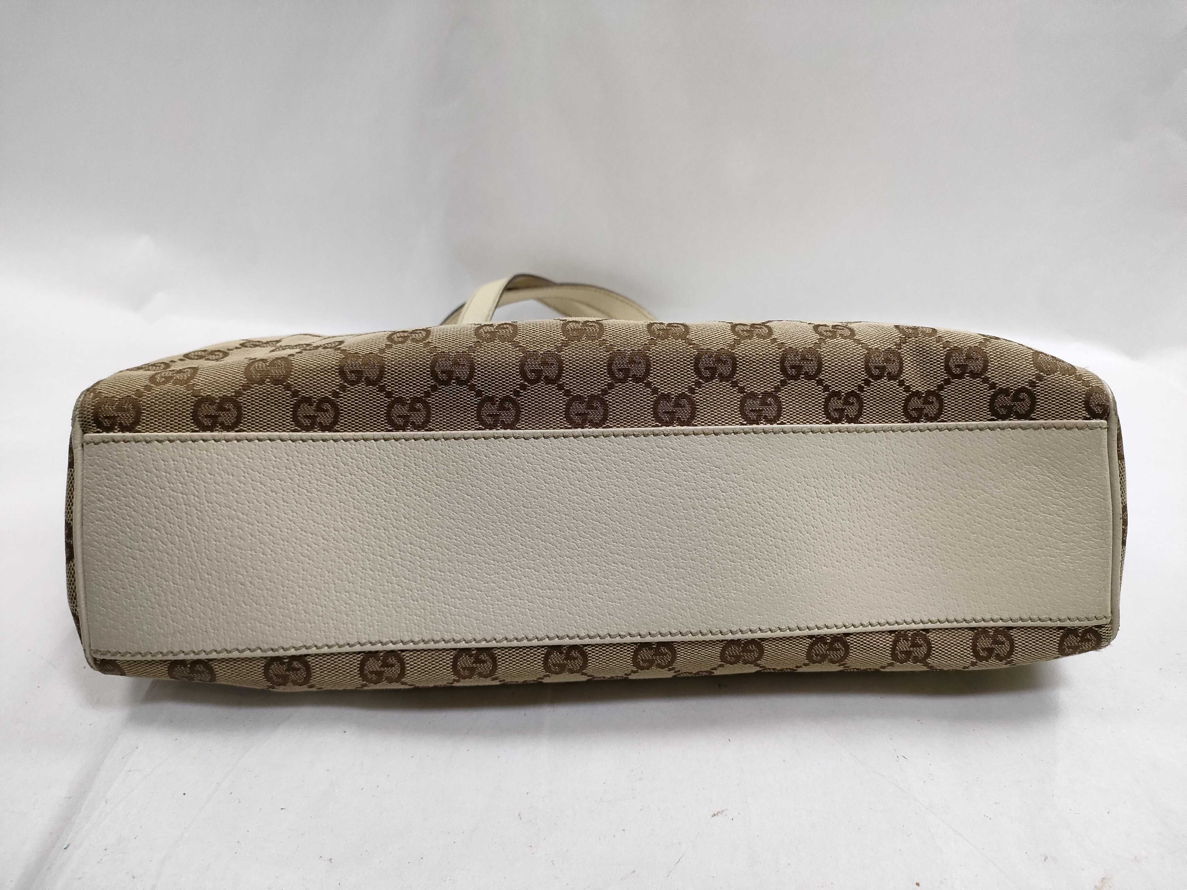 GG Canvas Handbag, Canvas x Leather, Beige x Brown, 154982 — view 7