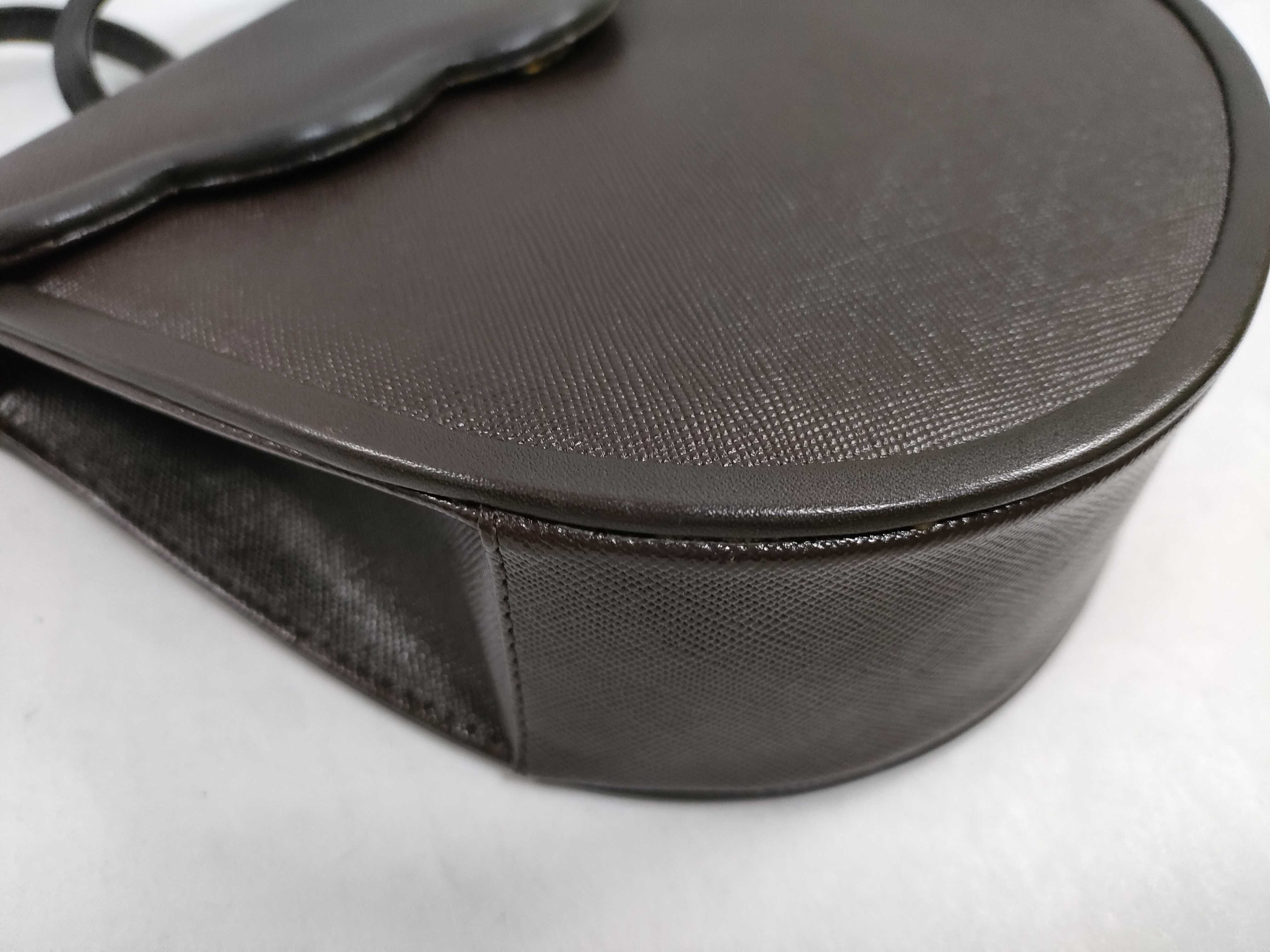 Leather Flap Shoulder Bag, Brown, W19cm — view 6