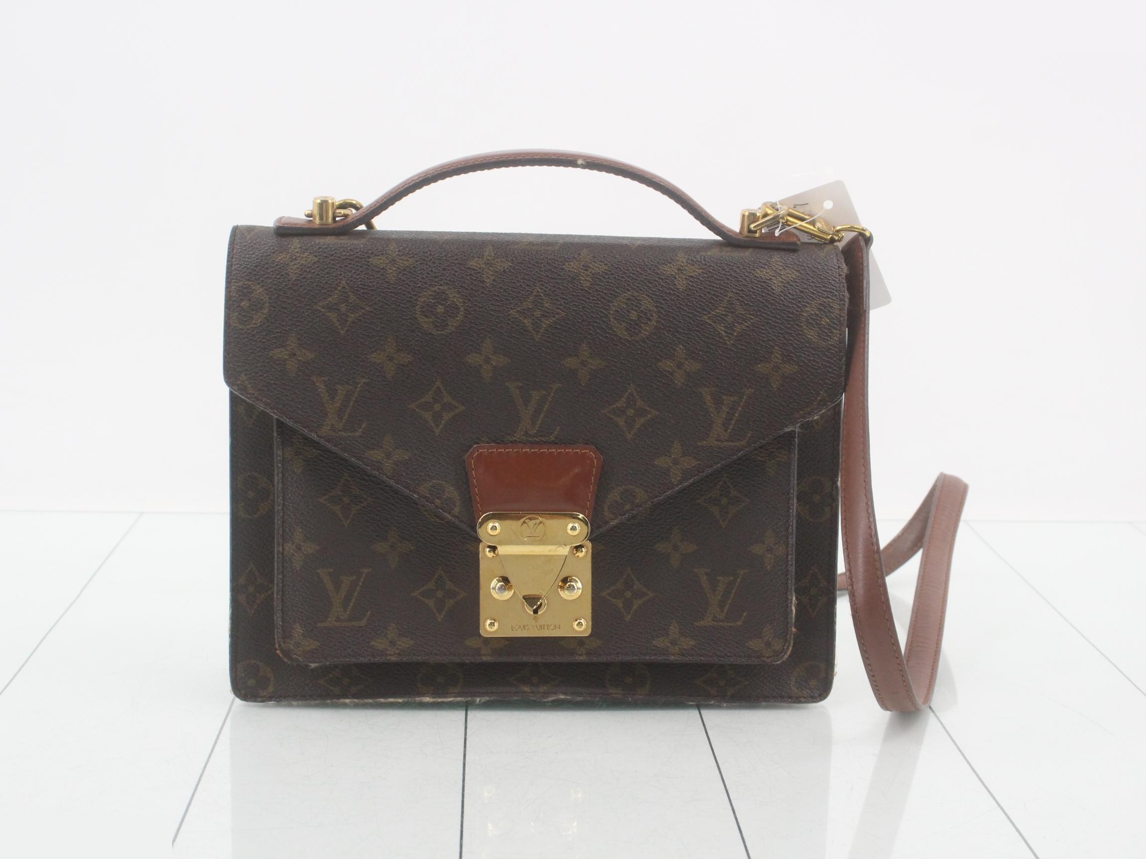 Monceau handbag with strap, Monogram, brown.