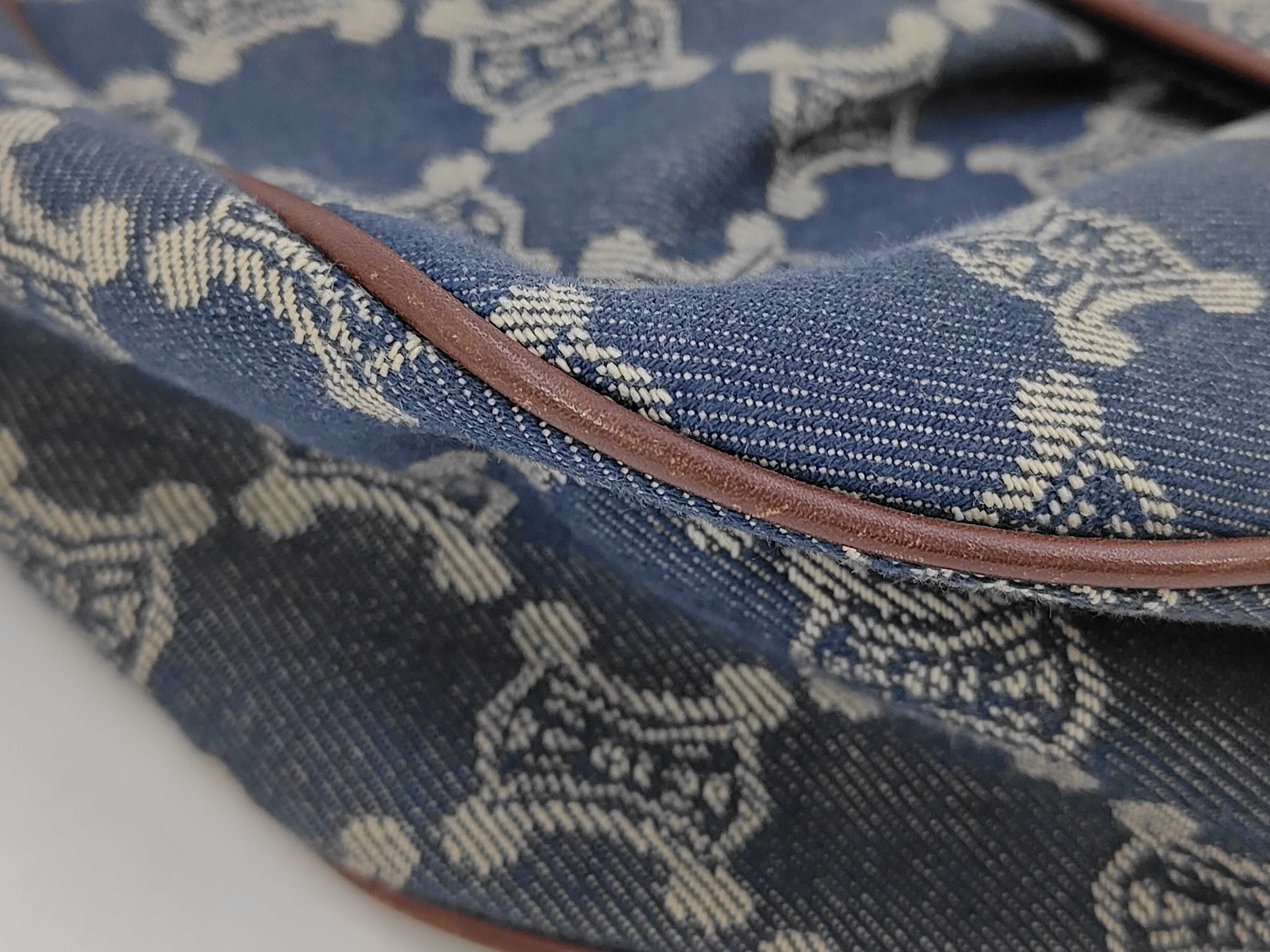 Triomphe Denim One-Shoulder Handbag — view 3