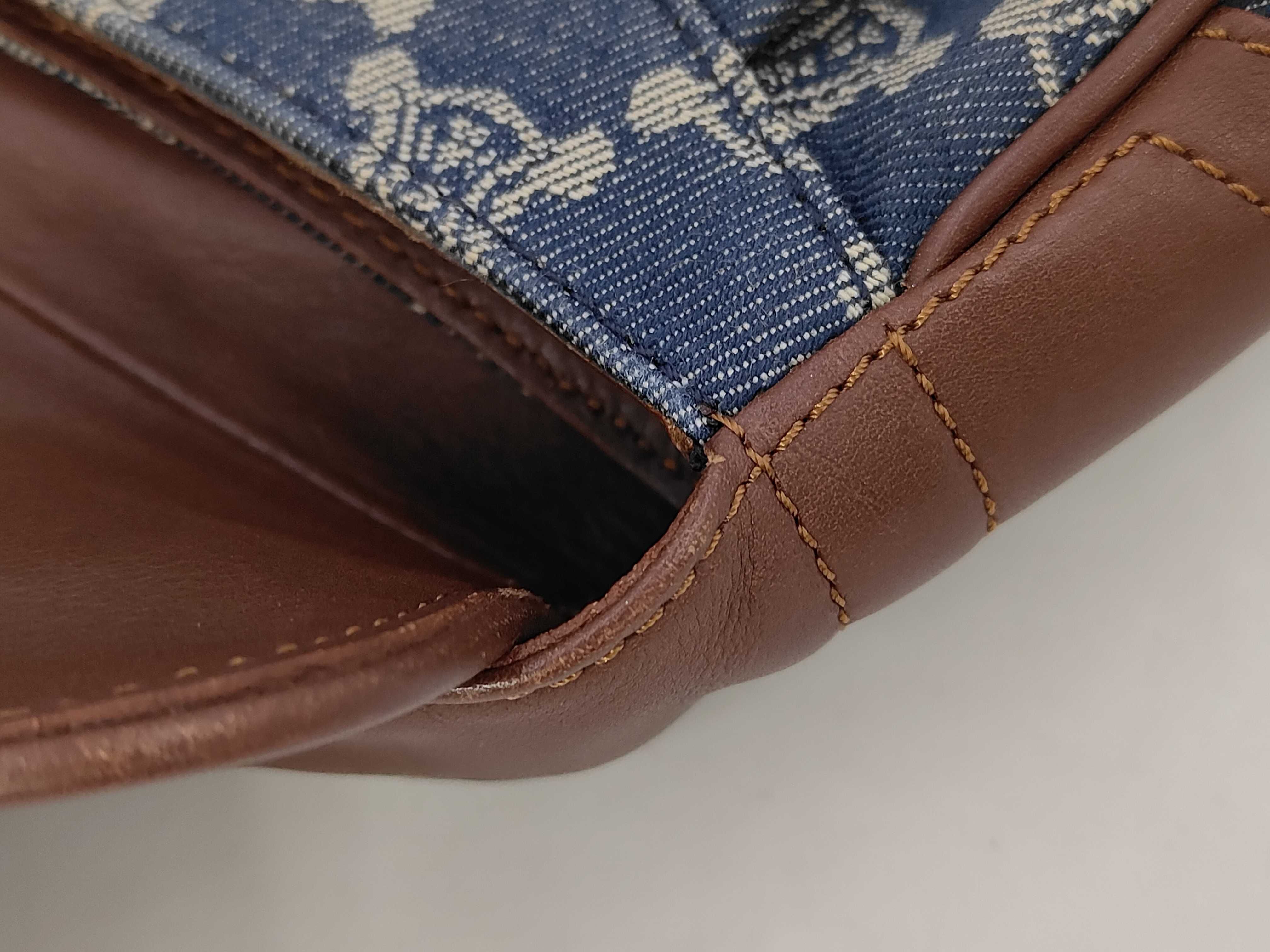Triomphe Denim One-Shoulder Handbag — view 5