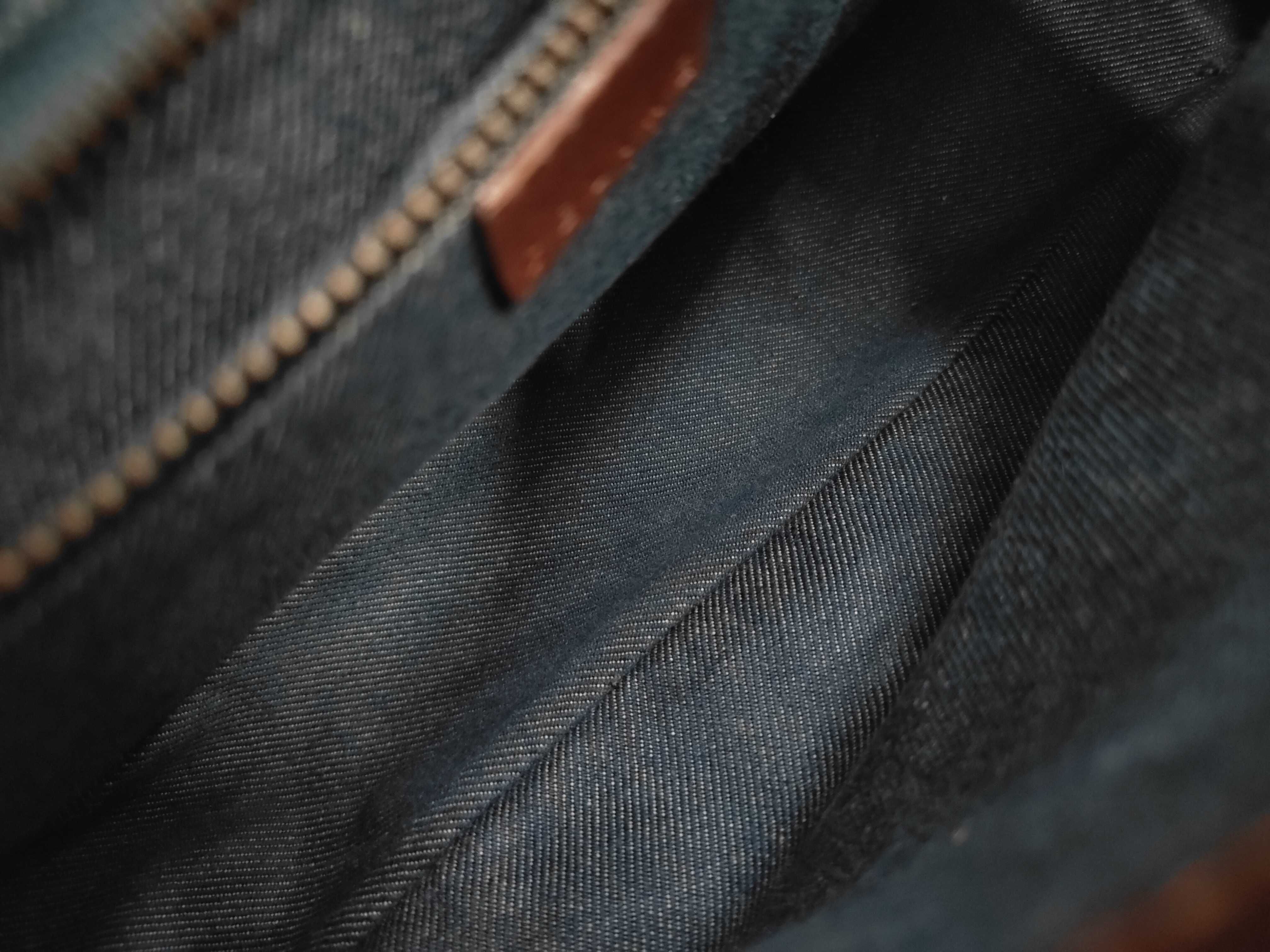 Triomphe Denim One-Shoulder Handbag — view 6