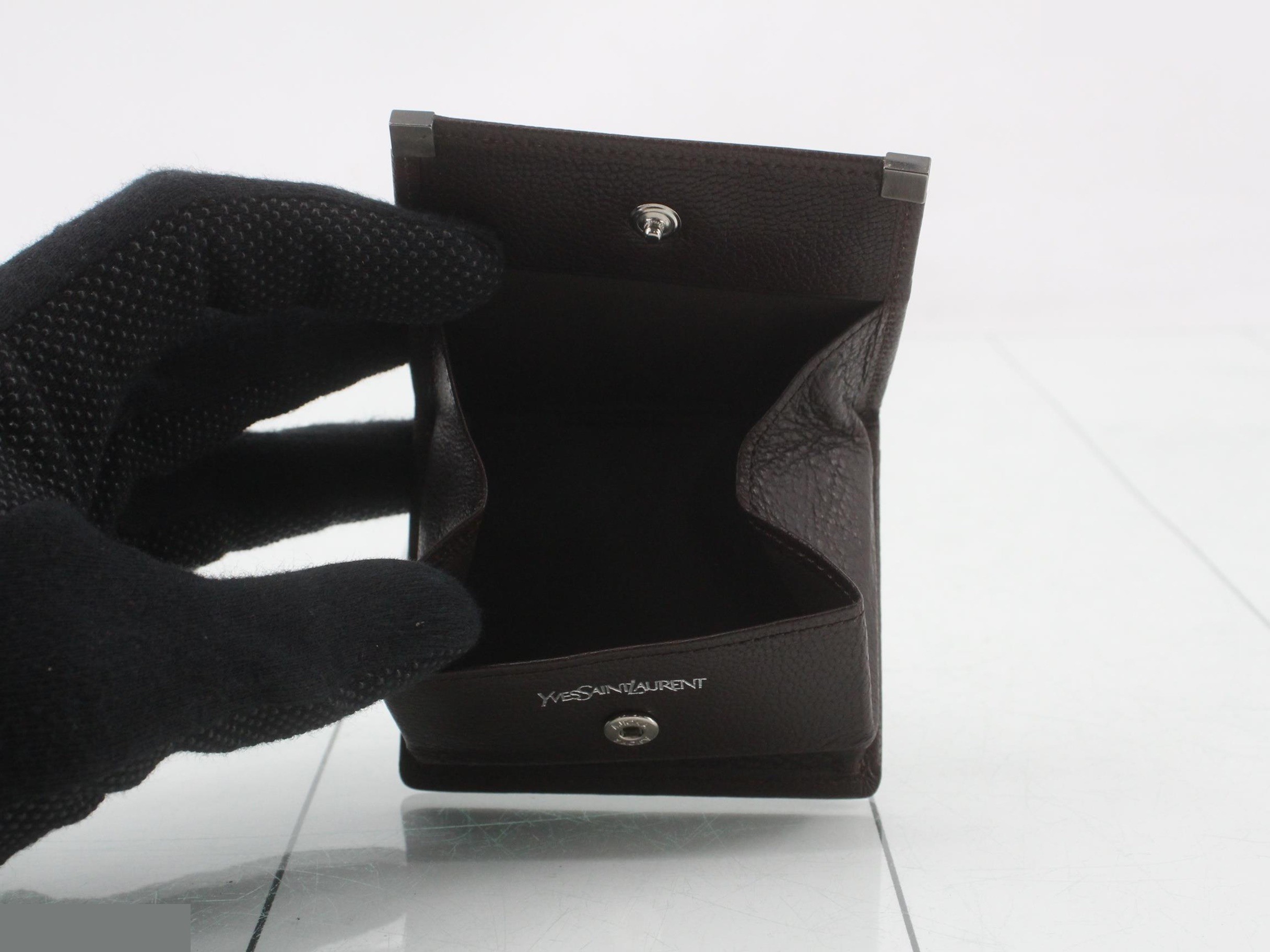 Leather coin case, dark brown — view 4