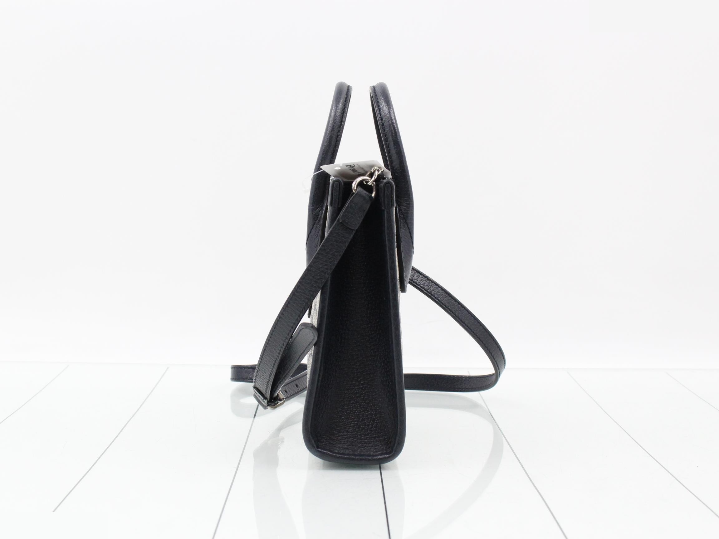 GG Supreme Leather 2-Way Shoulder/Handbag, Navy — view 3