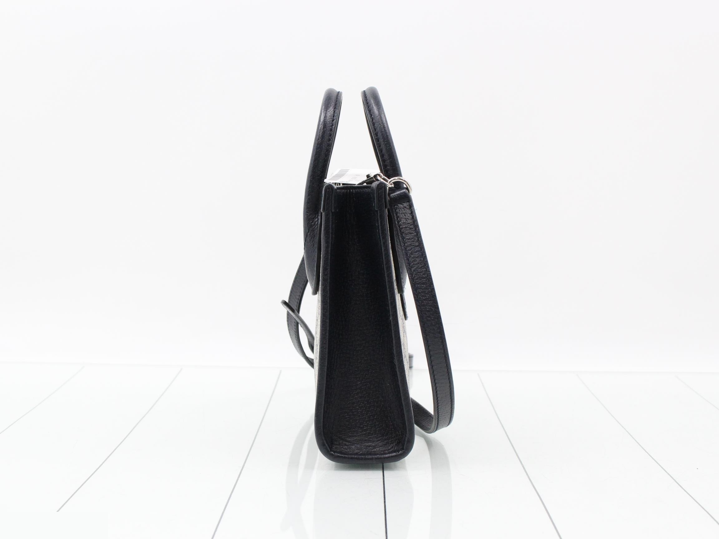 GG Supreme Leather 2-Way Shoulder/Handbag, Navy — view 4
