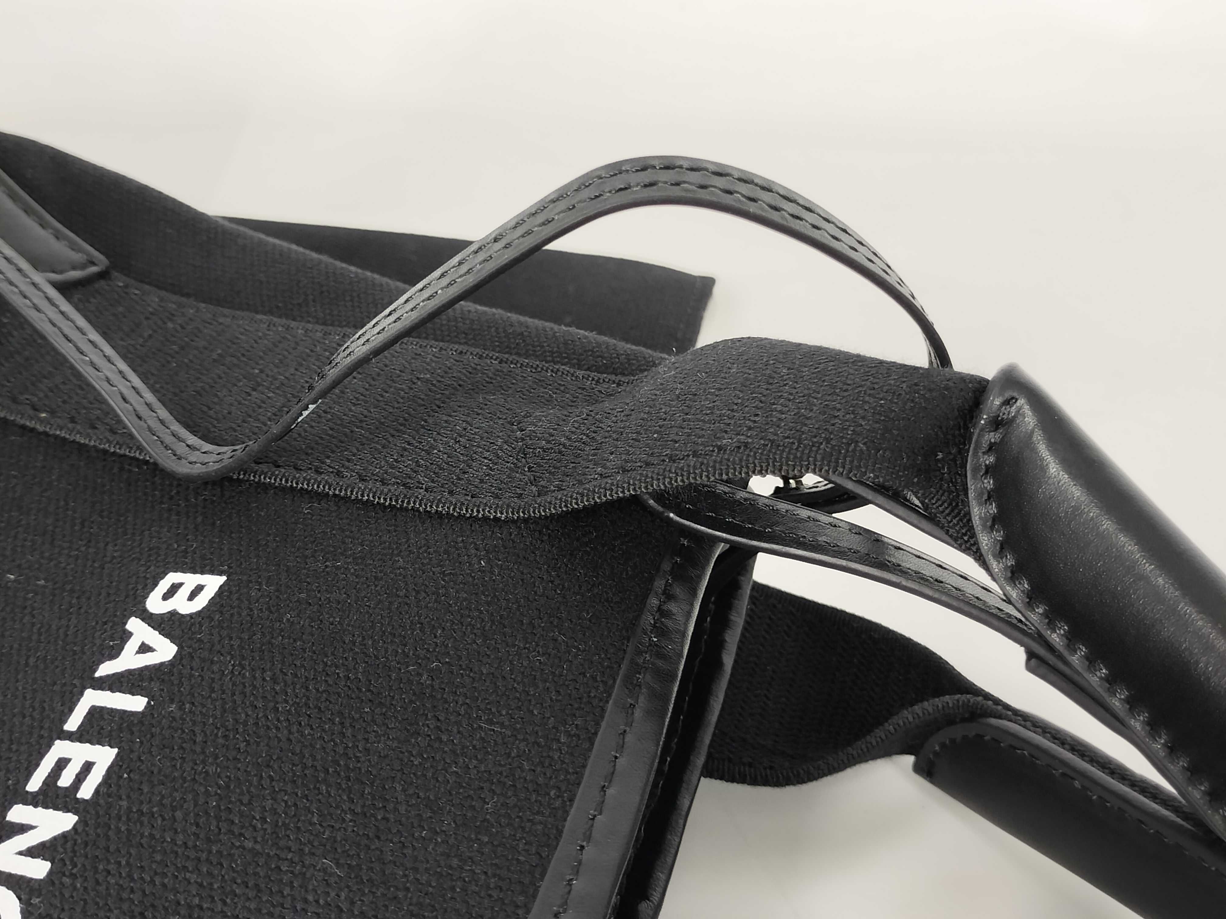 Canvas x Leather 2-Way Handbag, Black — view 5