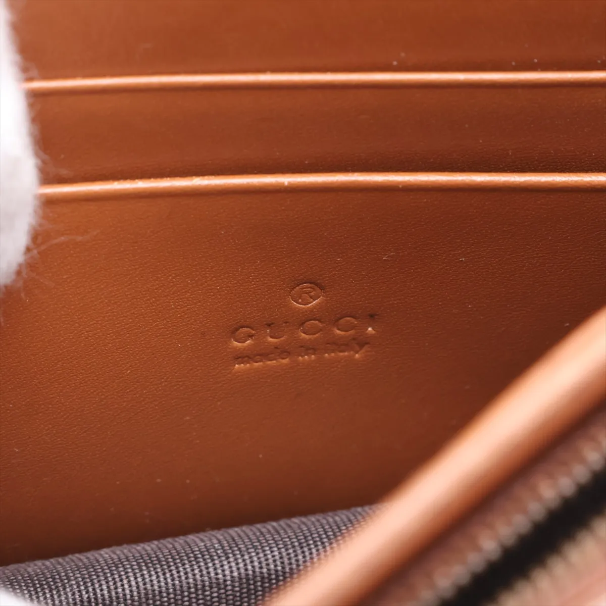 GG Canvas Horsebit 382275 Canvas x Leather Shoulder Bag Beige x Brown — view 9