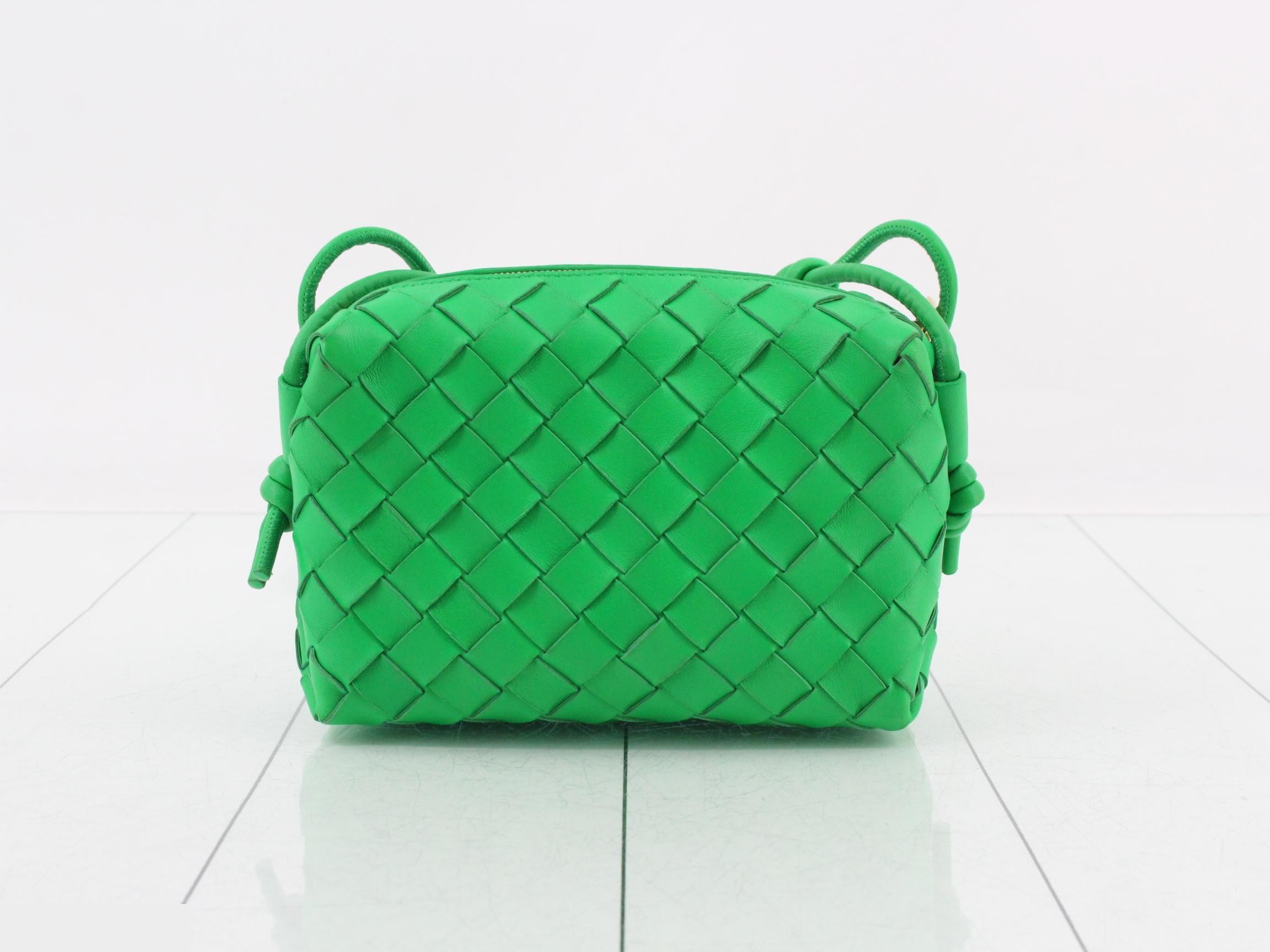 Mini Loop Camera Shoulder Bag, Leather, Green — view 2