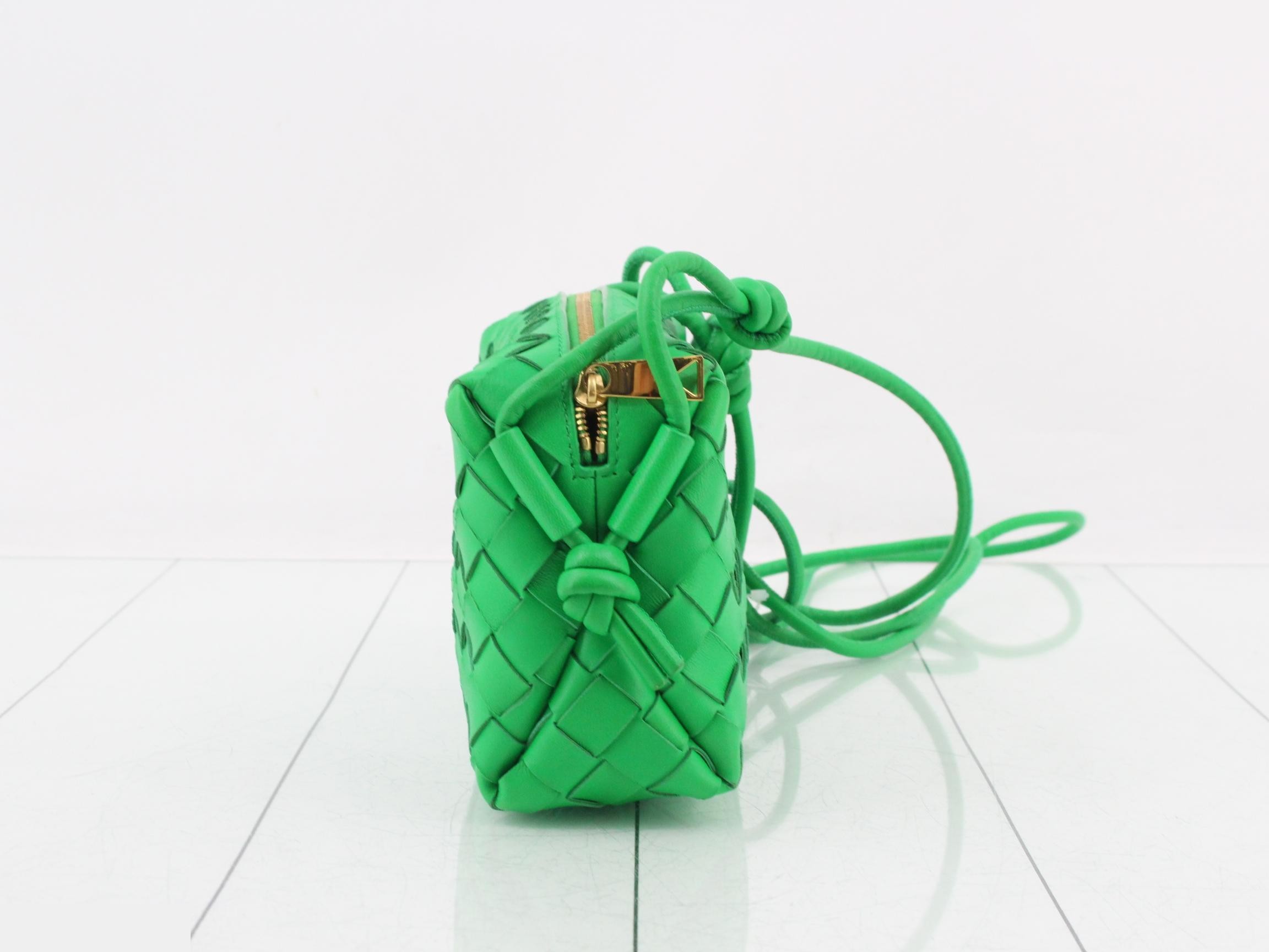Mini Loop Camera Shoulder Bag, Leather, Green — view 4