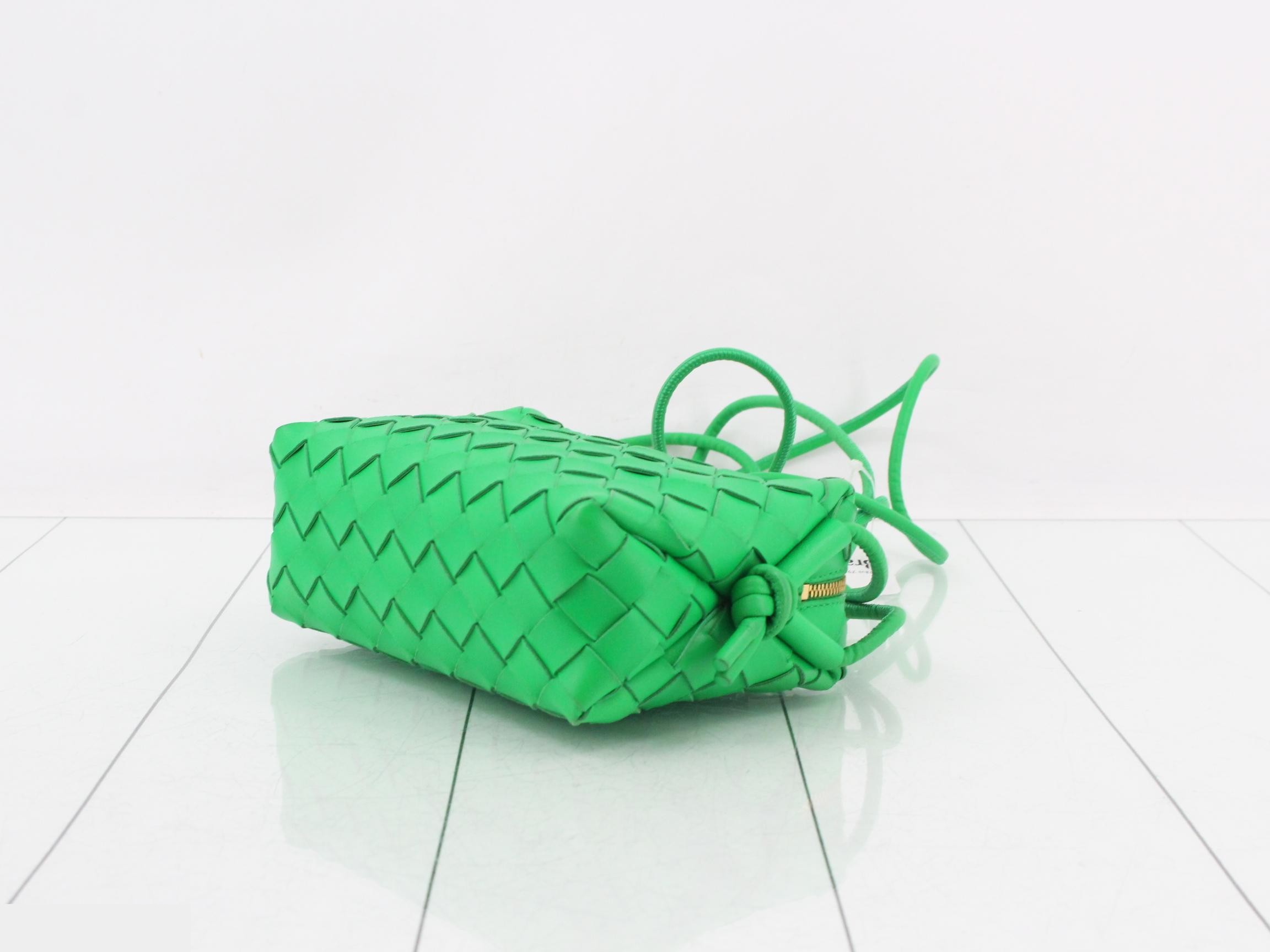 Mini Loop Camera Shoulder Bag, Leather, Green — view 6