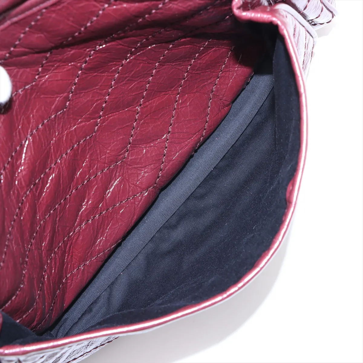 Niki Leather Chain Shoulder Bag, Bordeaux, 498883 — view 9
