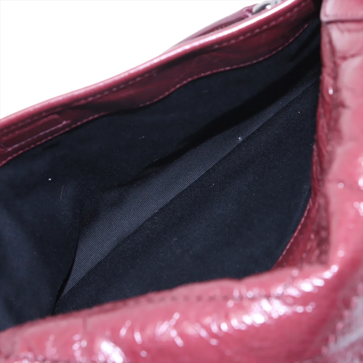 Niki Leather Chain Shoulder Bag, Bordeaux, 498883 — view 10