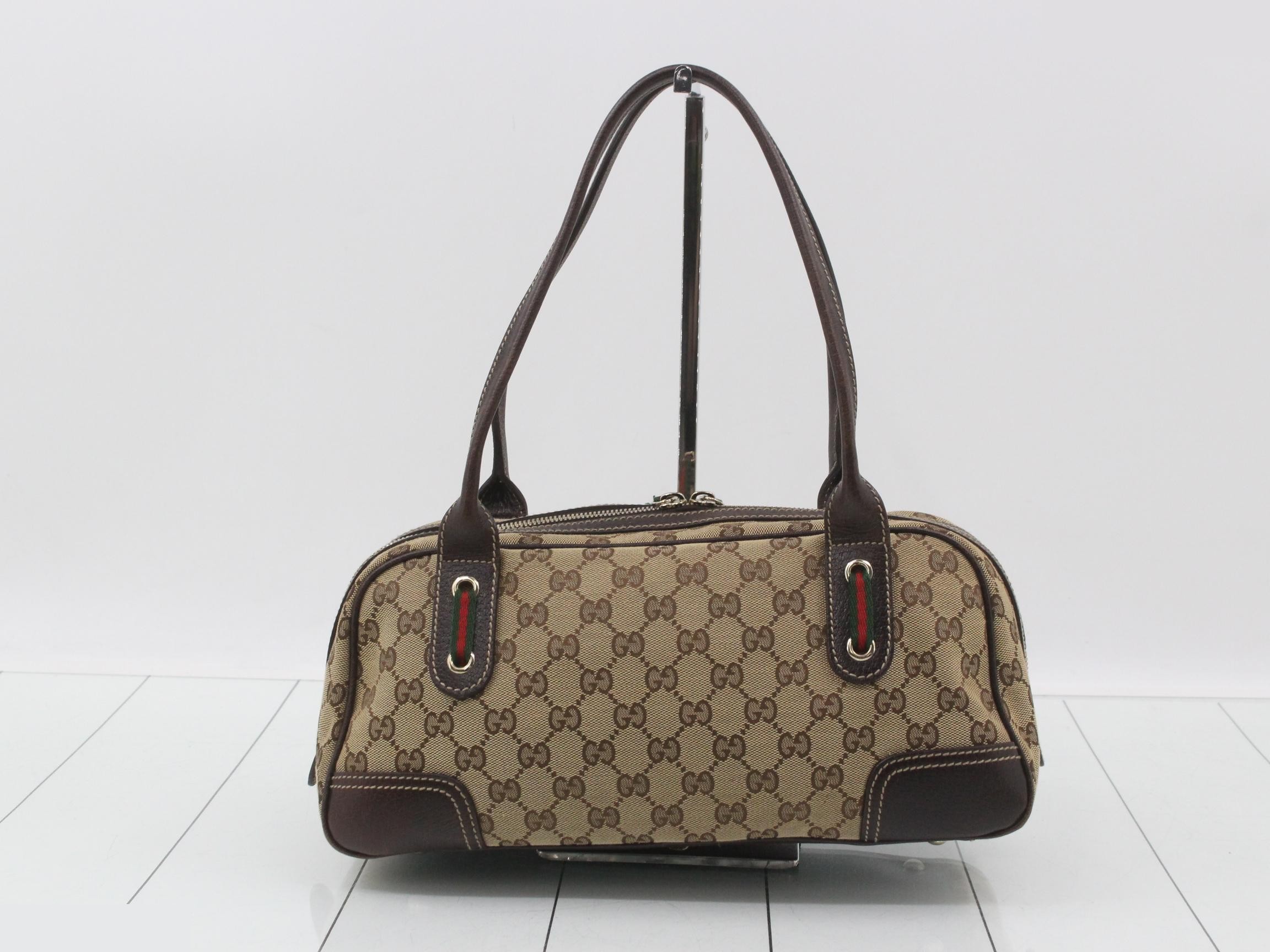 161720 GG Canvas Princy Mini Boston Sherry Brown — view 2