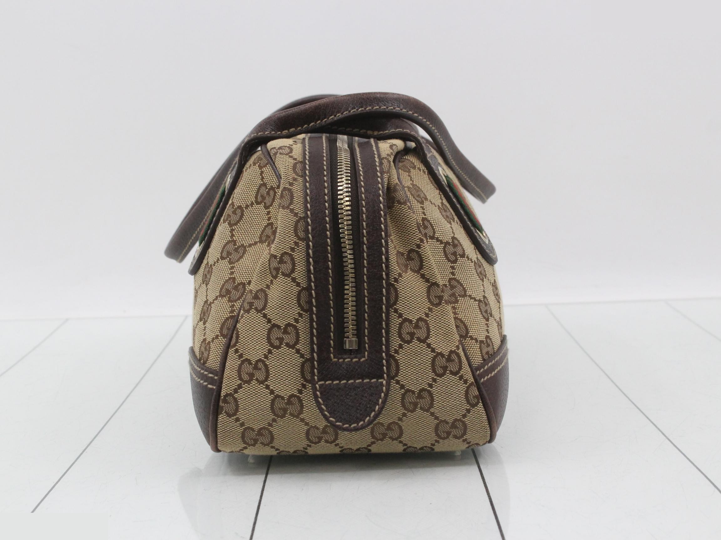 161720 GG Canvas Princy Mini Boston Sherry Brown — view 3