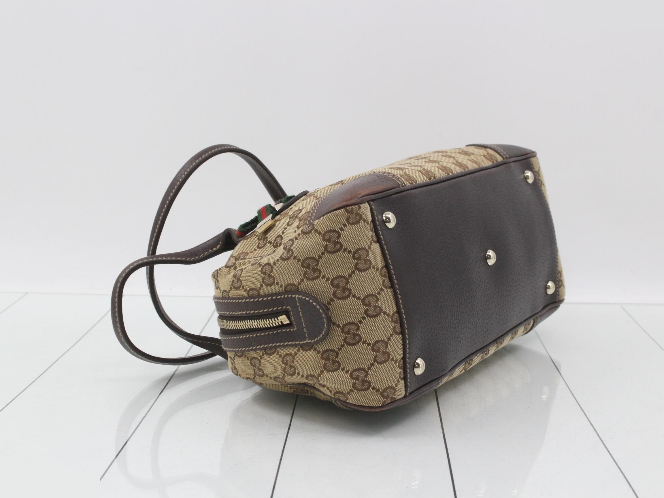 161720 GG Canvas Princy Mini Boston Sherry Brown — view 5