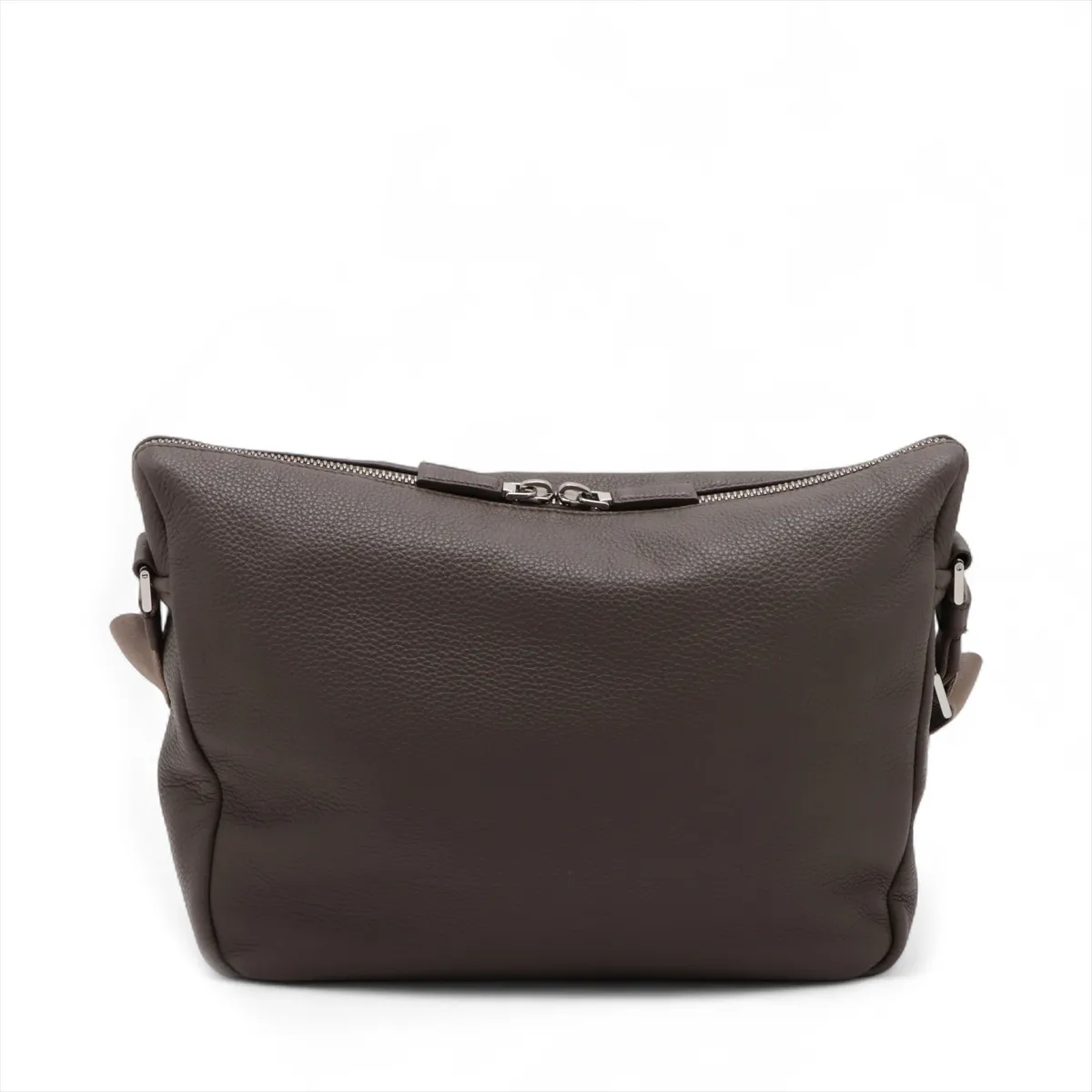 Vitello Dino Leather Shoulder Bag Gray 2VH182 — view 2