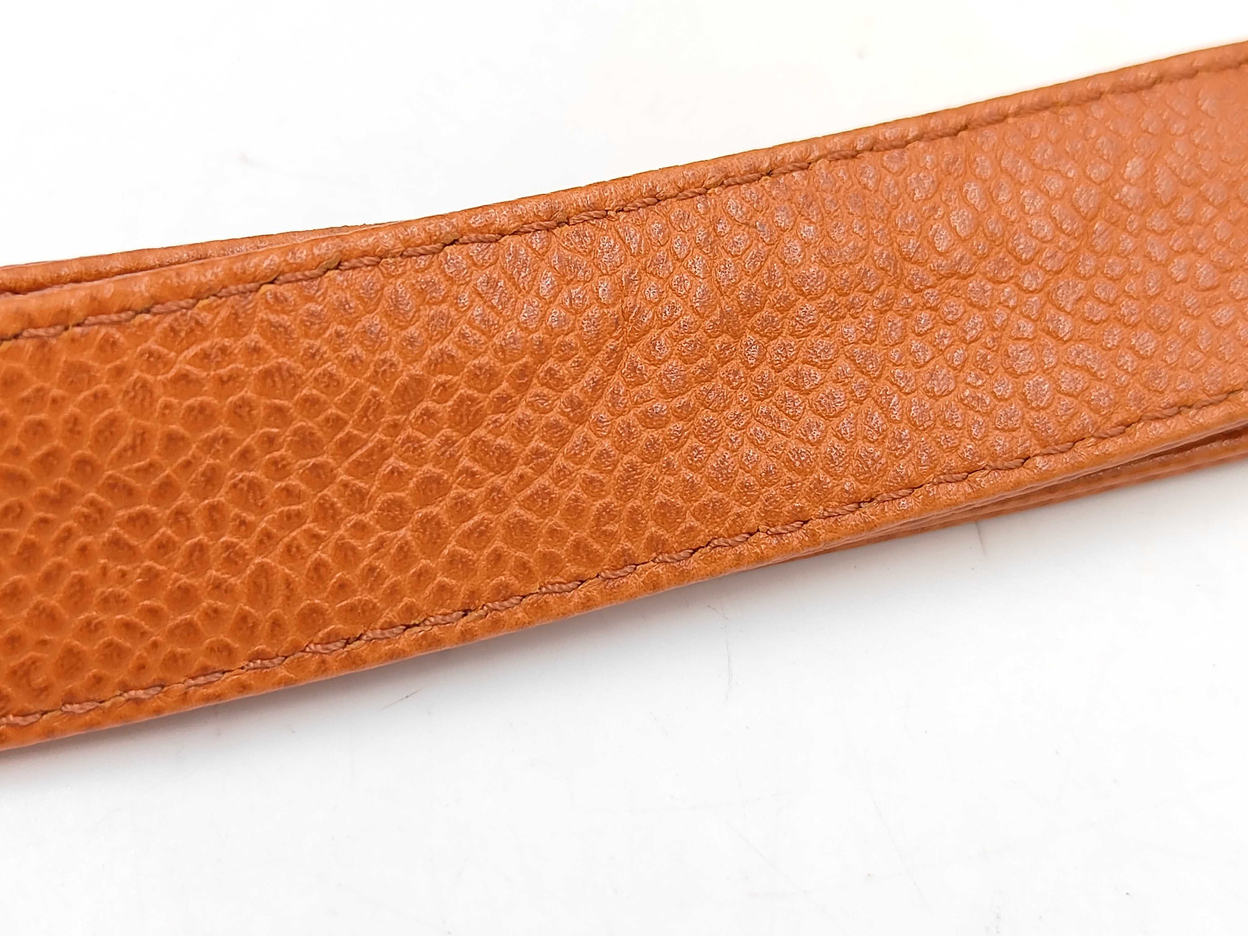 Coco Mark Caviar Skin Chain Tote Bag, Orange, Series 5 Tote Bag — view 6