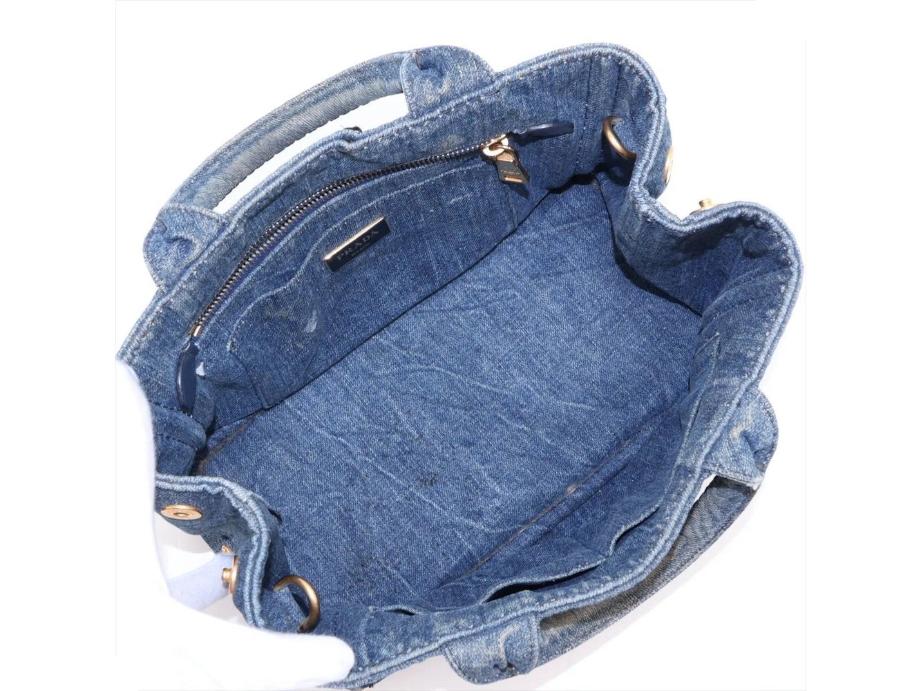 Canapa Triangle Logo Denim 2-Way Shoulder Bag — view 6