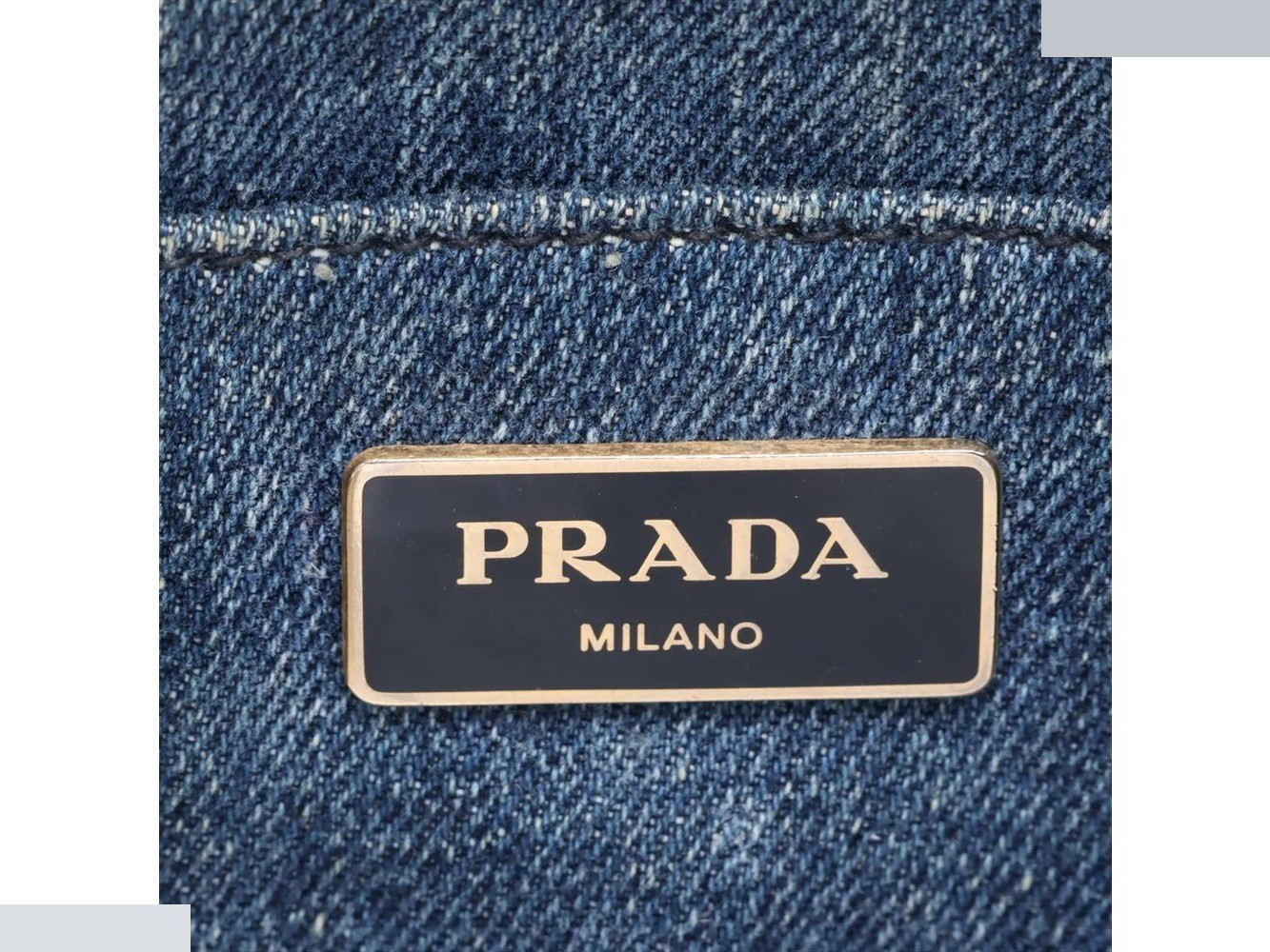 Canapa Triangle Logo Denim 2-Way Shoulder Bag — view 7