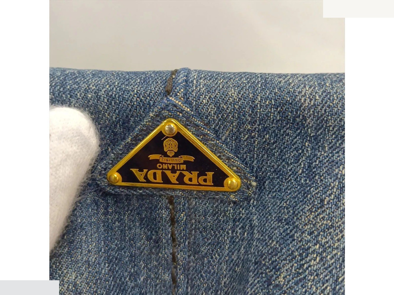Canapa Triangle Logo Denim 2-Way Shoulder Bag — view 9
