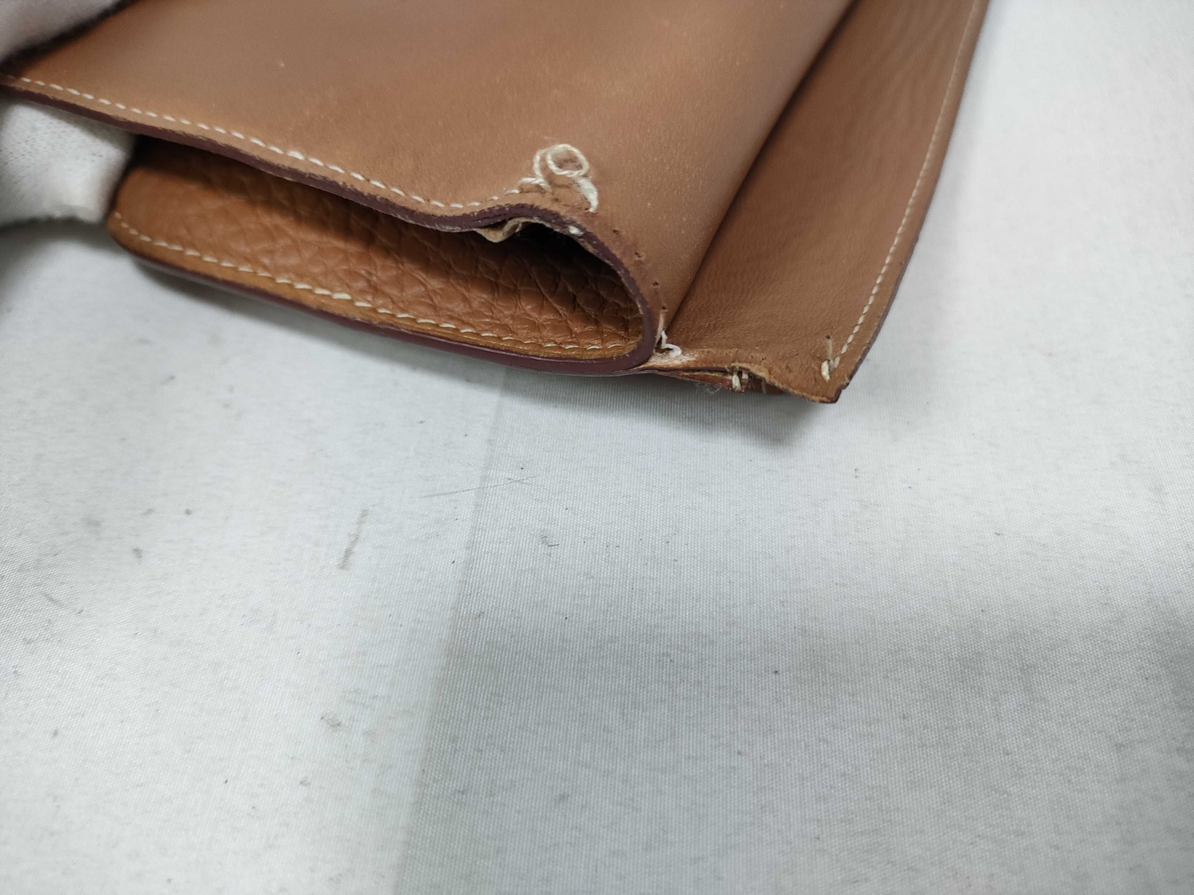 Dogon GM Long Wallet, Gold and Brown Leather, K Stamp — view 14