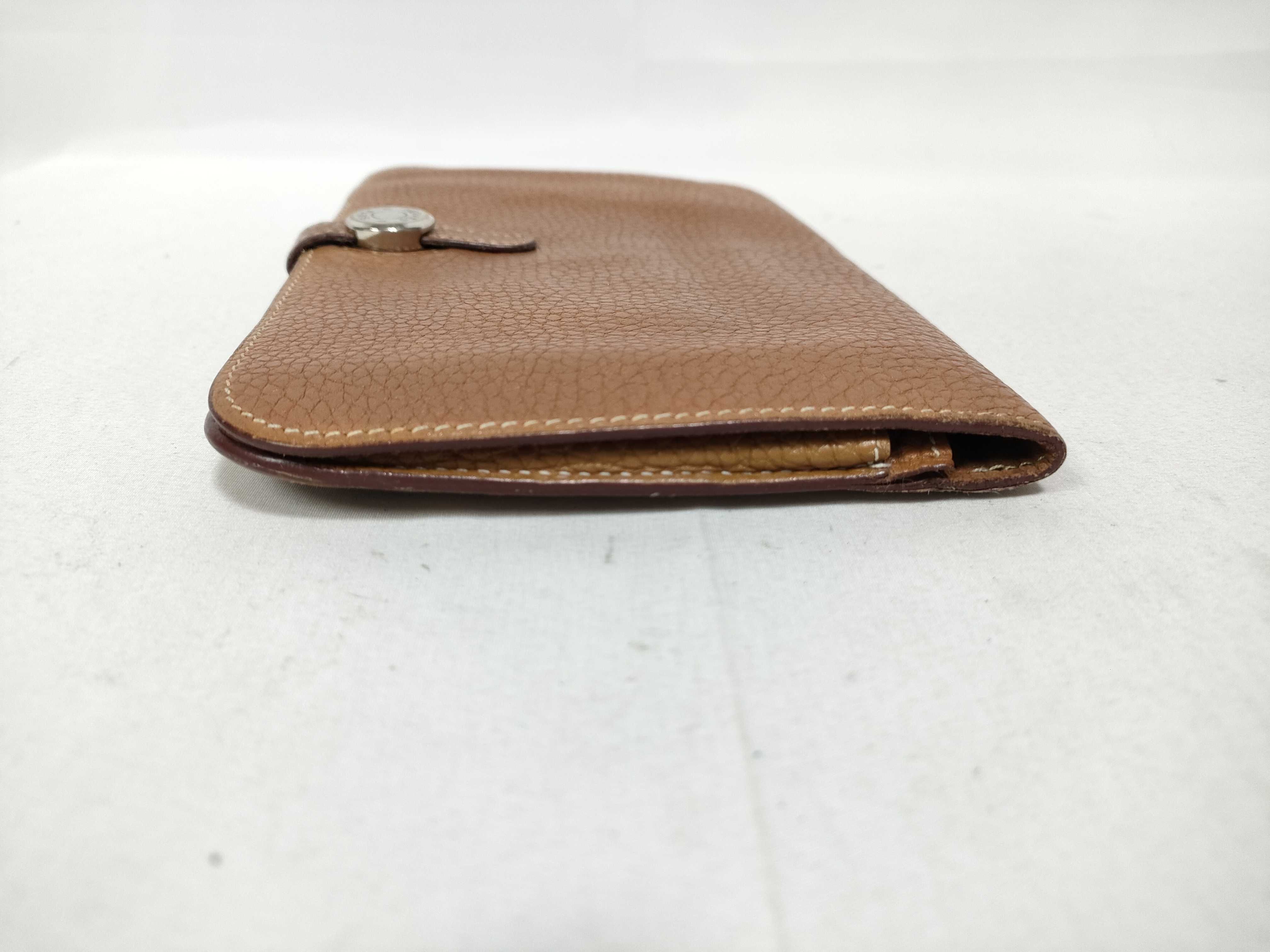 Dogon GM Long Wallet, Gold and Brown Leather, K Stamp — view 5