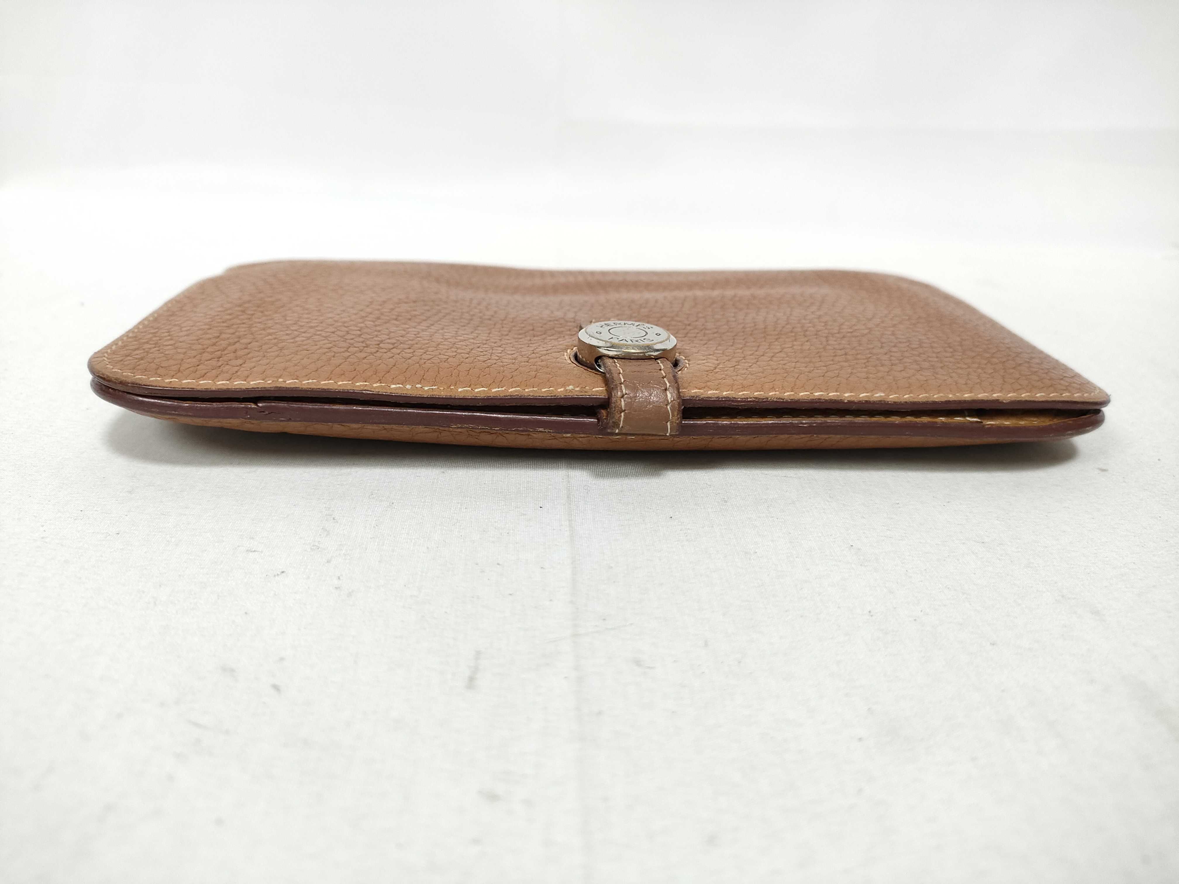 Dogon GM Long Wallet, Gold and Brown Leather, K Stamp — view 6