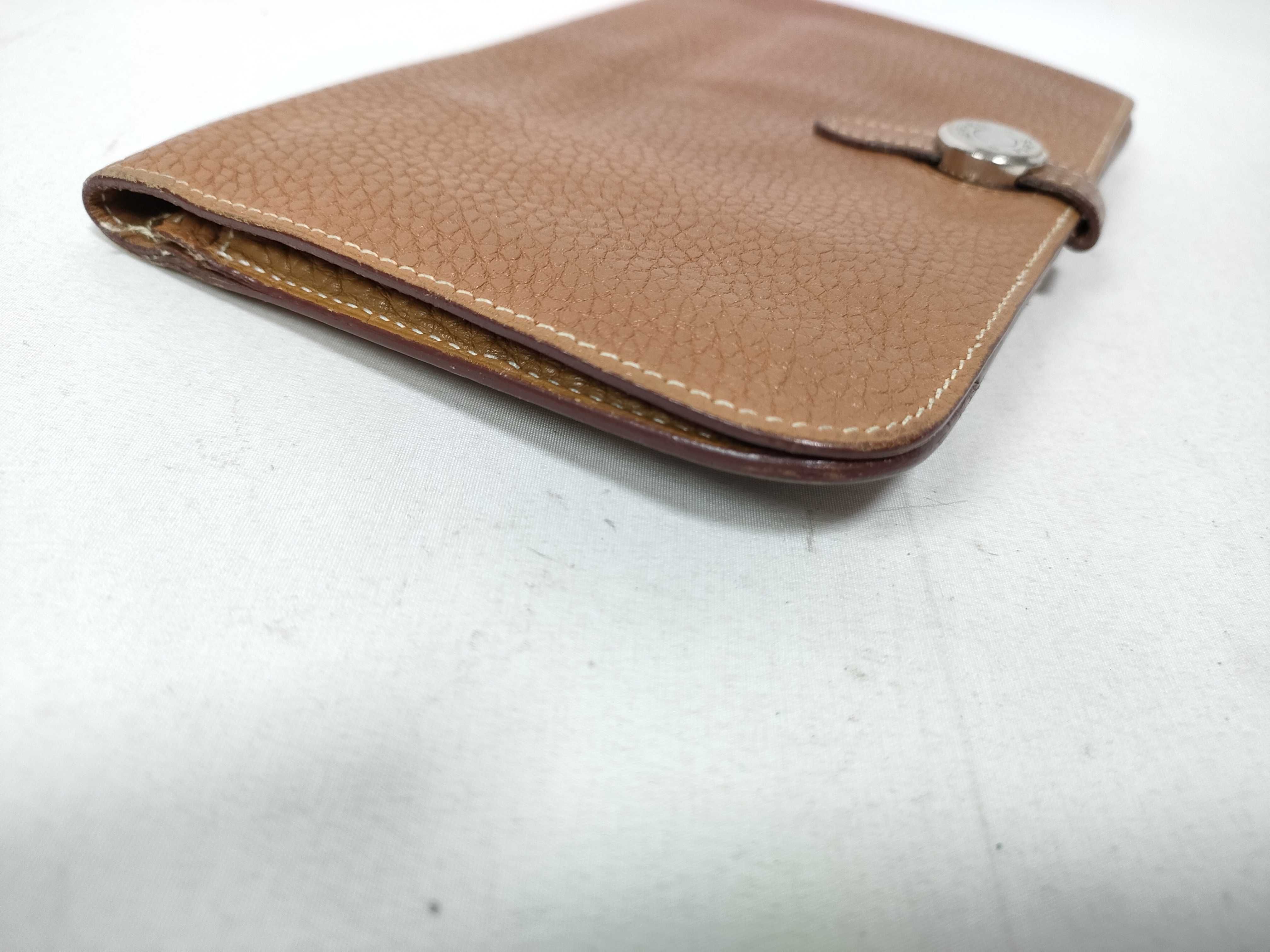 Dogon GM Long Wallet, Gold and Brown Leather, K Stamp — view 7