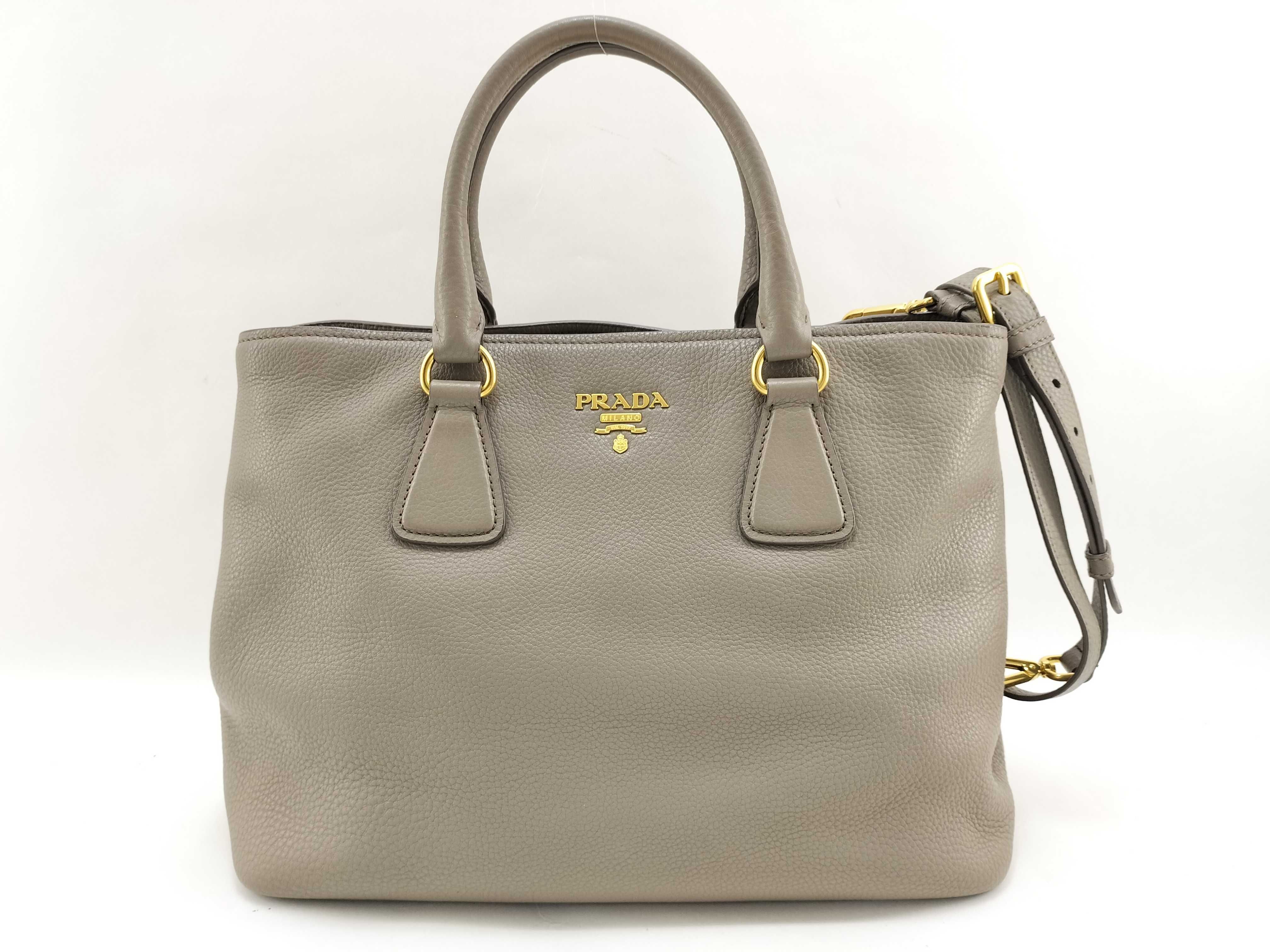 Vitello Daino Leather Tote Bag Gray BN2794 Tote Bag