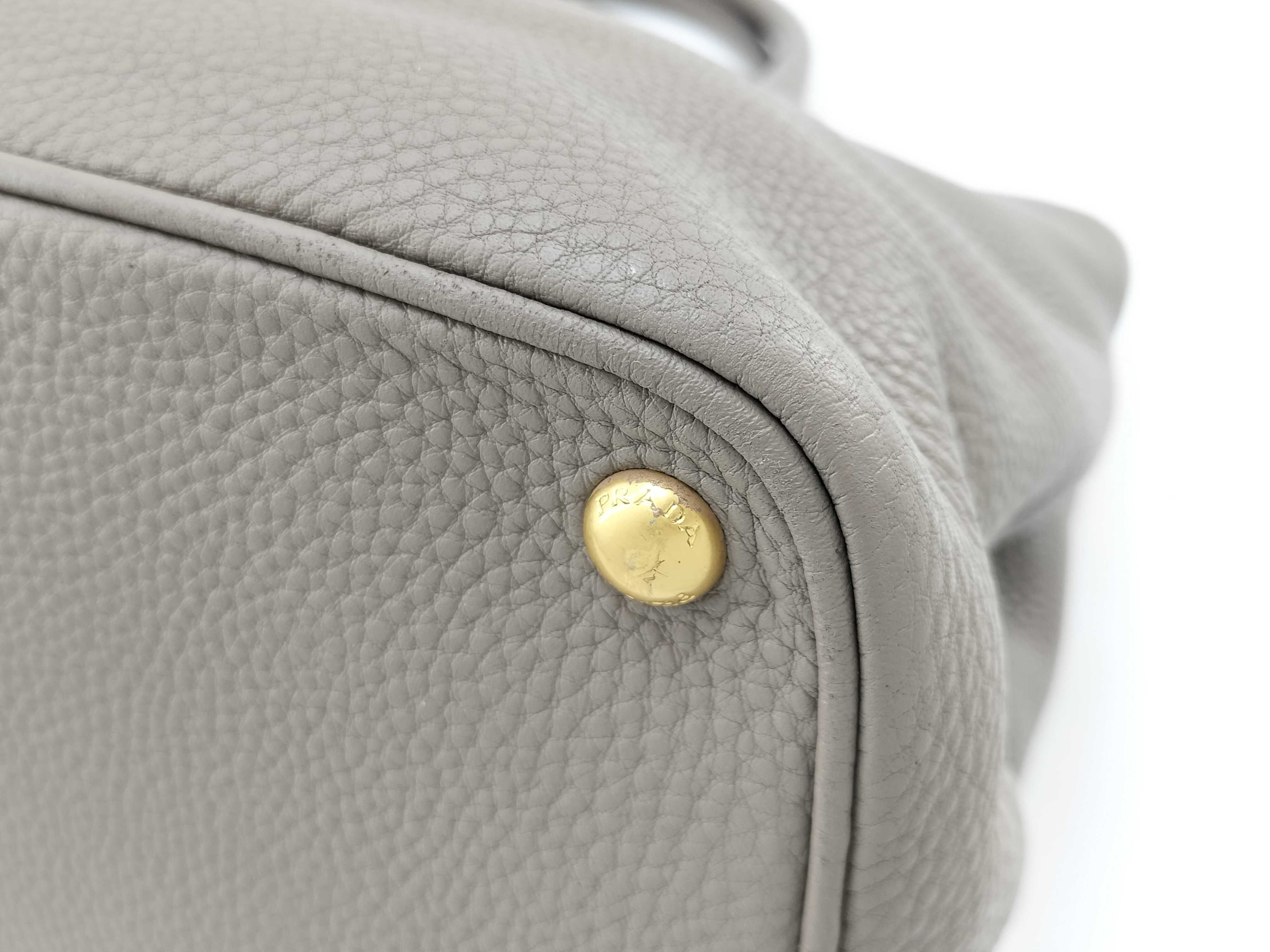 Vitello Daino Leather Tote Bag Gray BN2794 Tote Bag — view 7