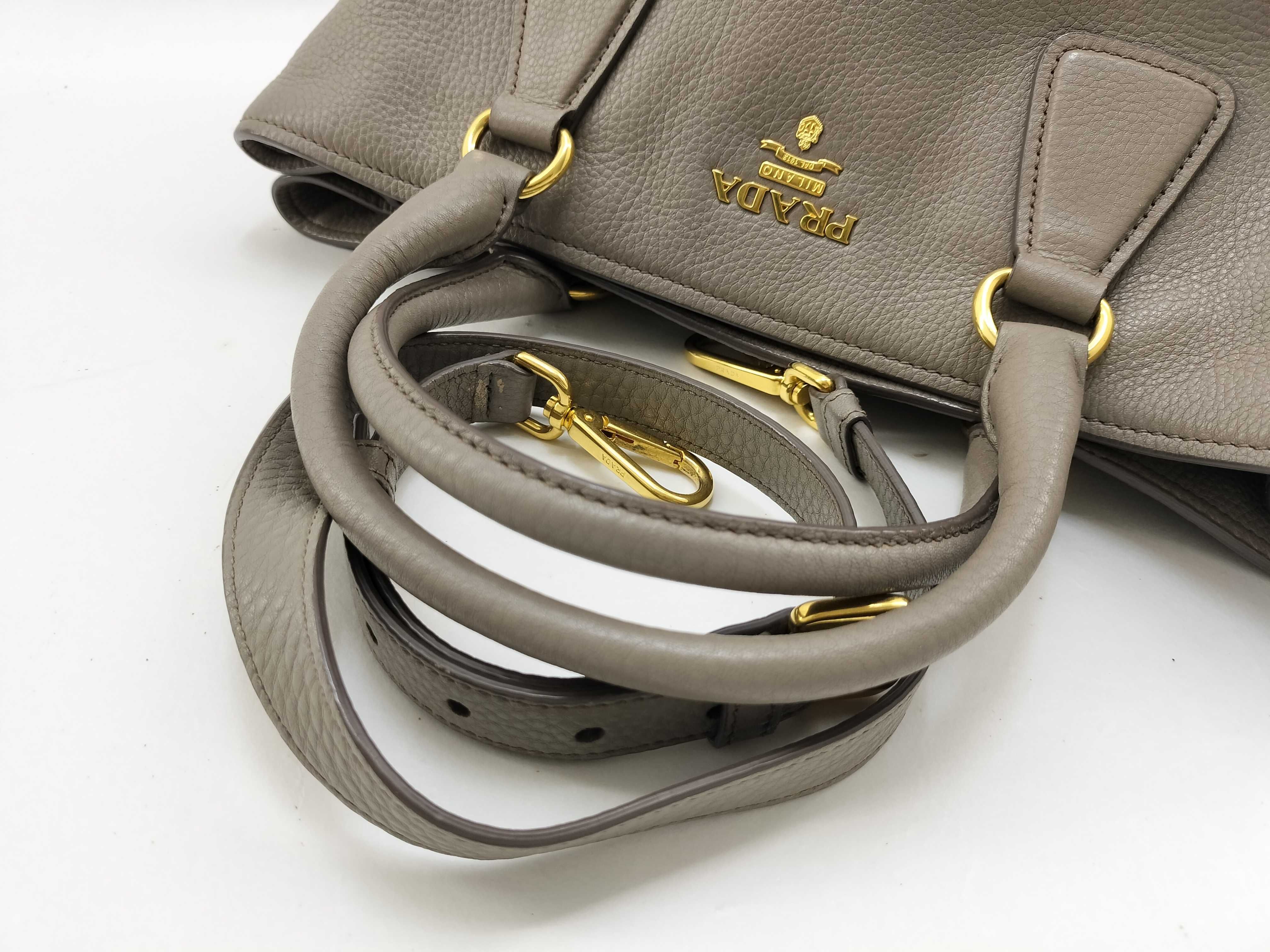 Vitello Daino Leather Tote Bag Gray BN2794 Tote Bag — view 9