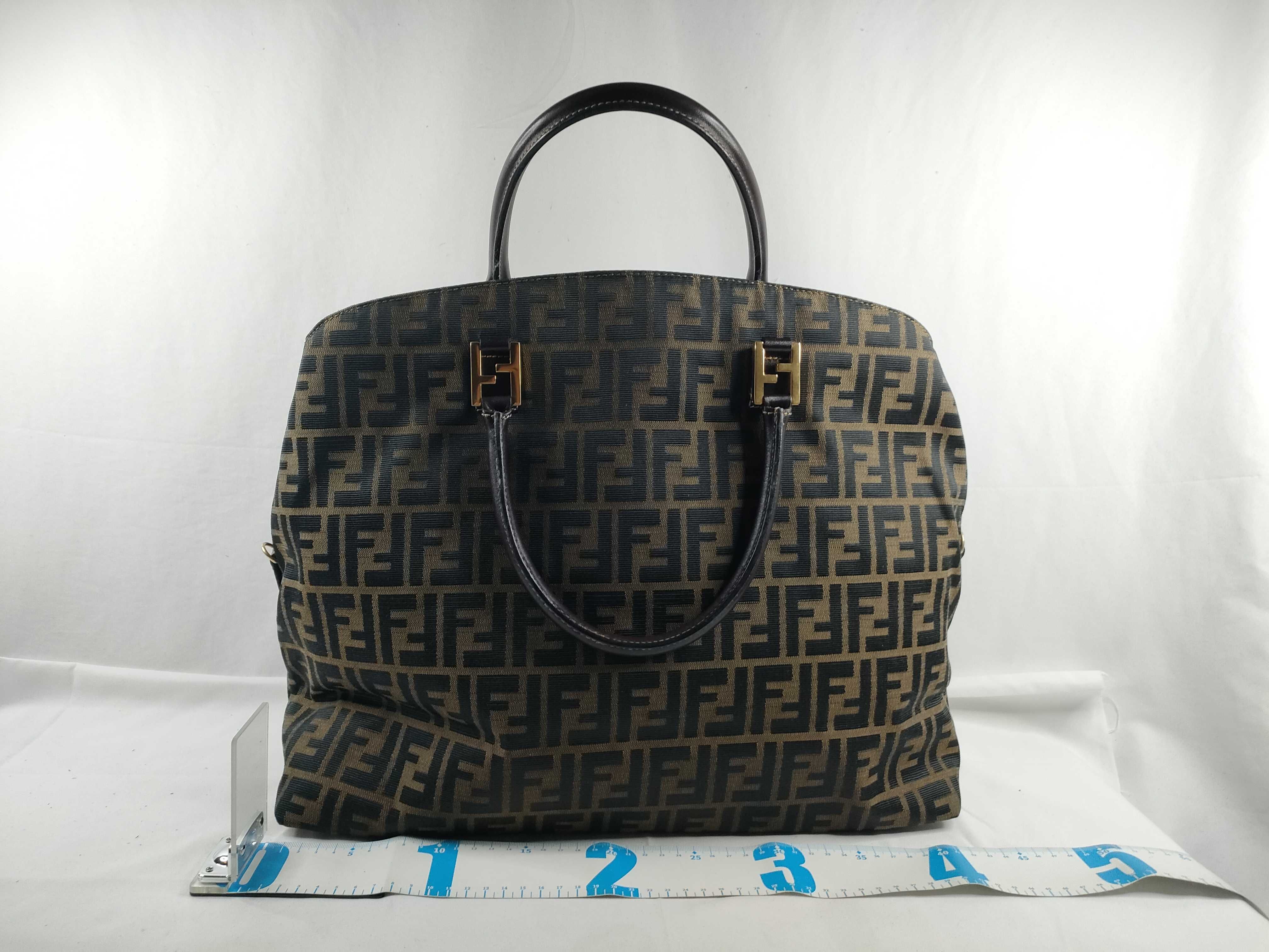 Zucca pattern tote bag, Fendi Zucca shoulder bag, 2-way, FF hardware, handbag — view 2