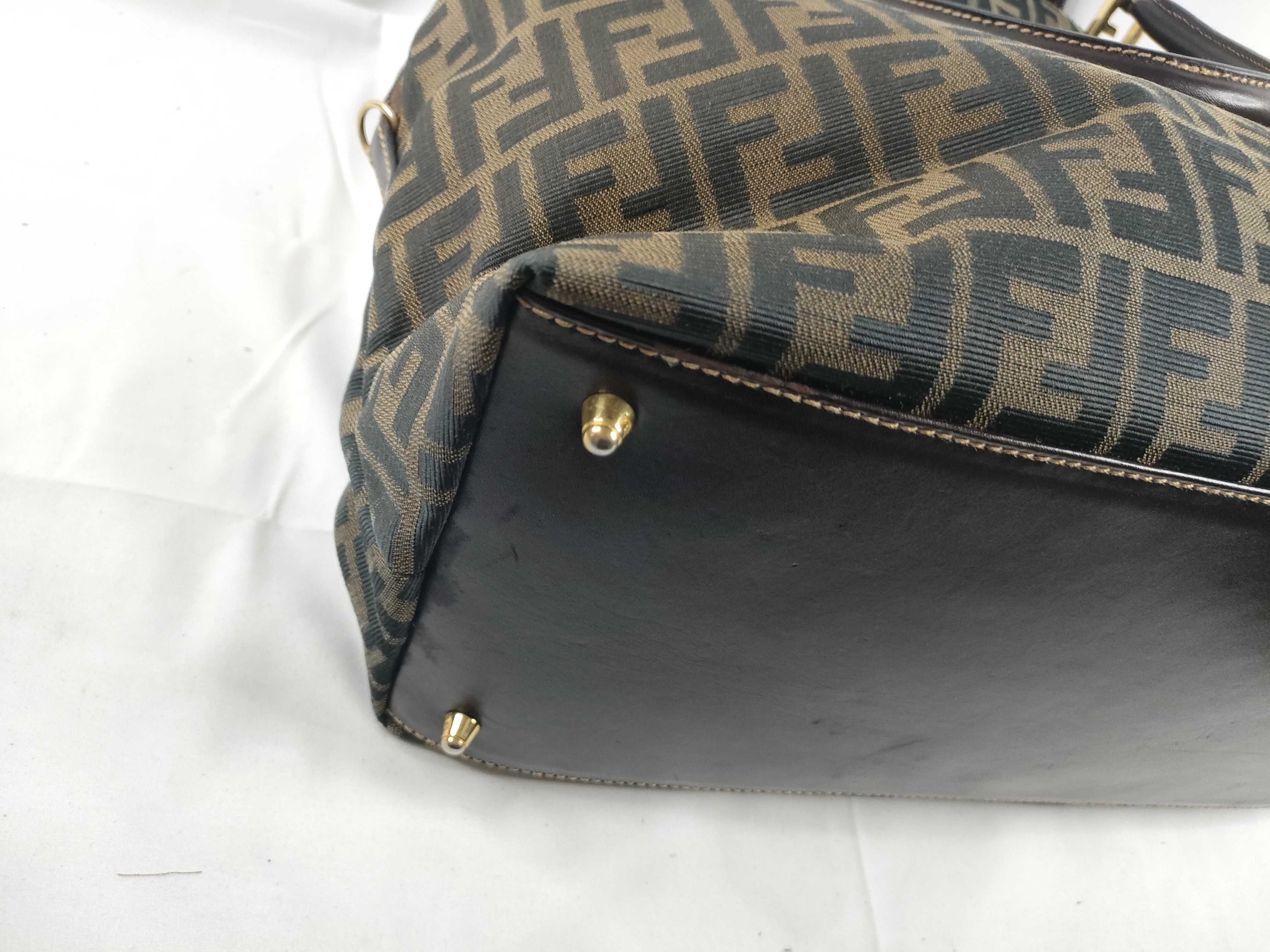 Zucca pattern tote bag, Fendi Zucca shoulder bag, 2-way, FF hardware, handbag — view 3