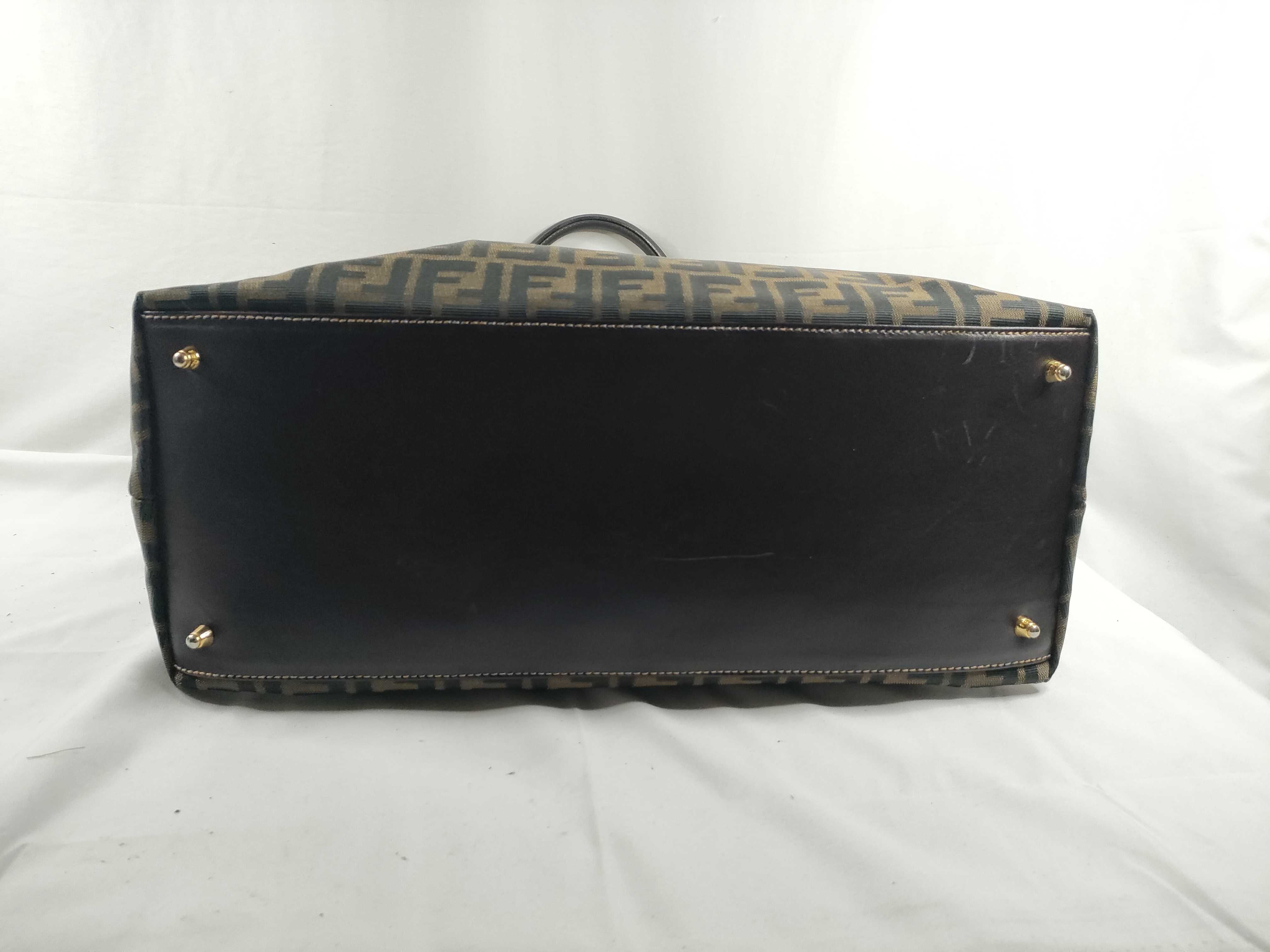 Zucca pattern tote bag, Fendi Zucca shoulder bag, 2-way, FF hardware, handbag — view 4
