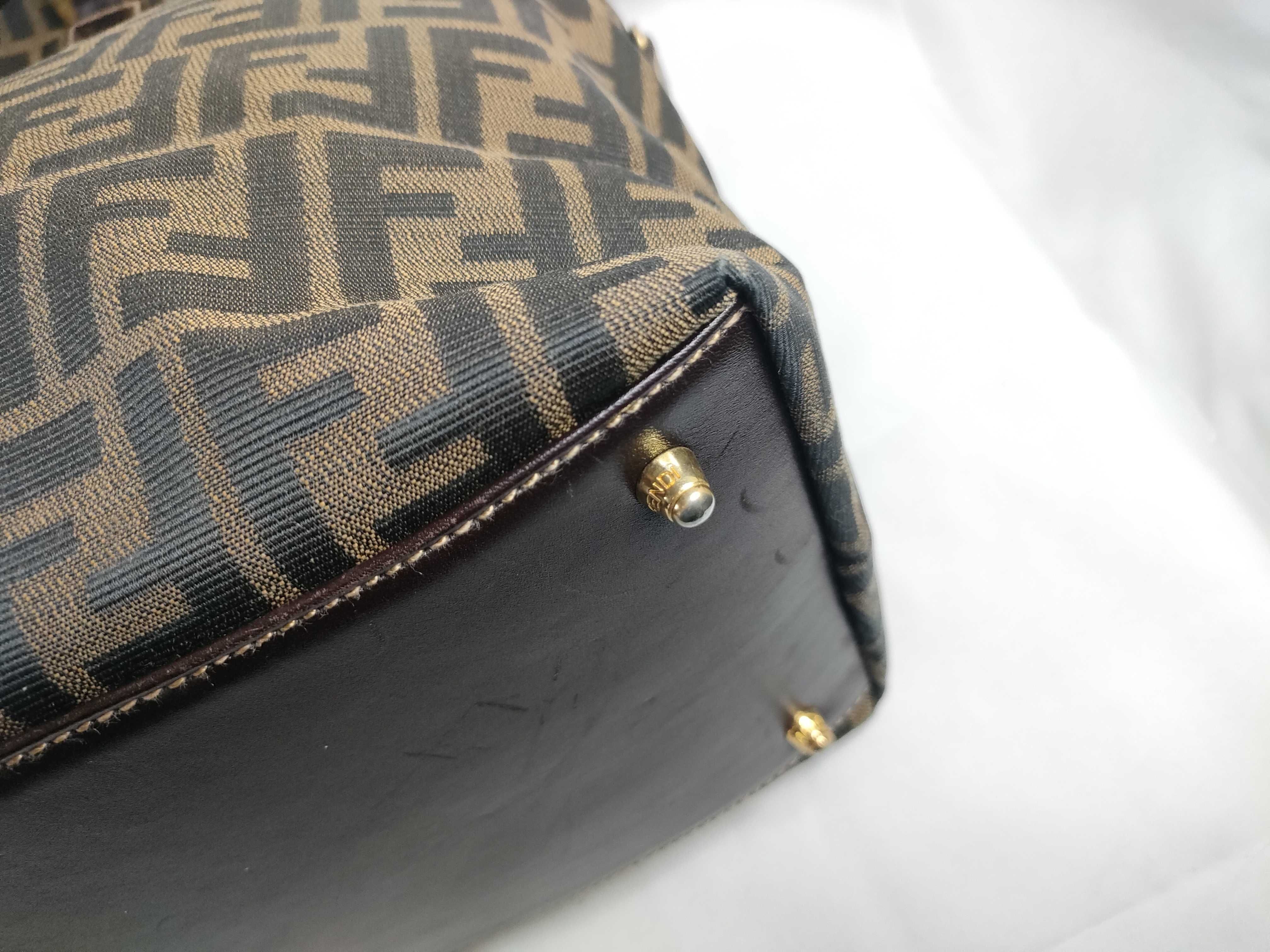 Zucca pattern tote bag, Fendi Zucca shoulder bag, 2-way, FF hardware, handbag — view 5