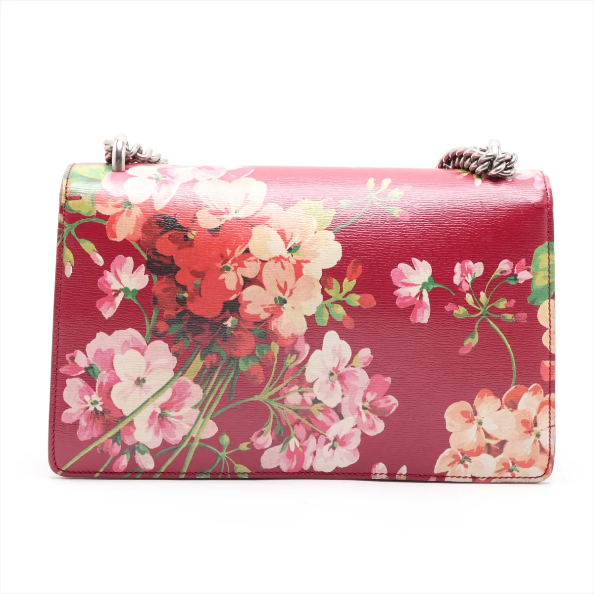 GG Blooms Dionysus 400219 Leather Chain Shoulder Bag, Red — view 2