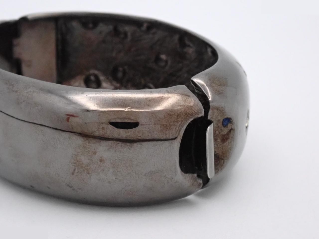 Bangle, rhinestone, silver, wrist circumference approximately 16cm — view 3