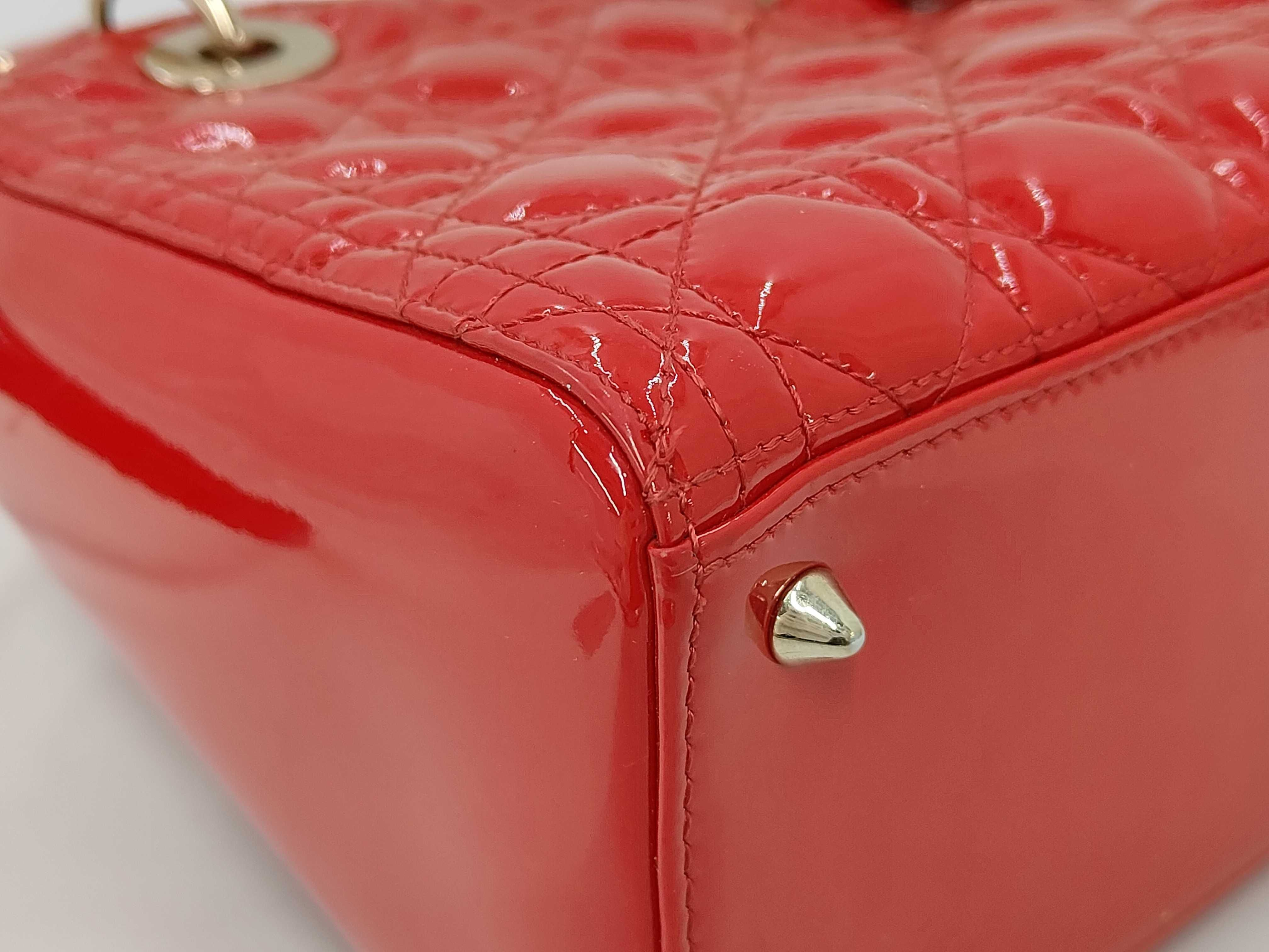 Lady Dior Cannage 2-way Shoulder Bag, Red, with strap and authenticity card. — view 6