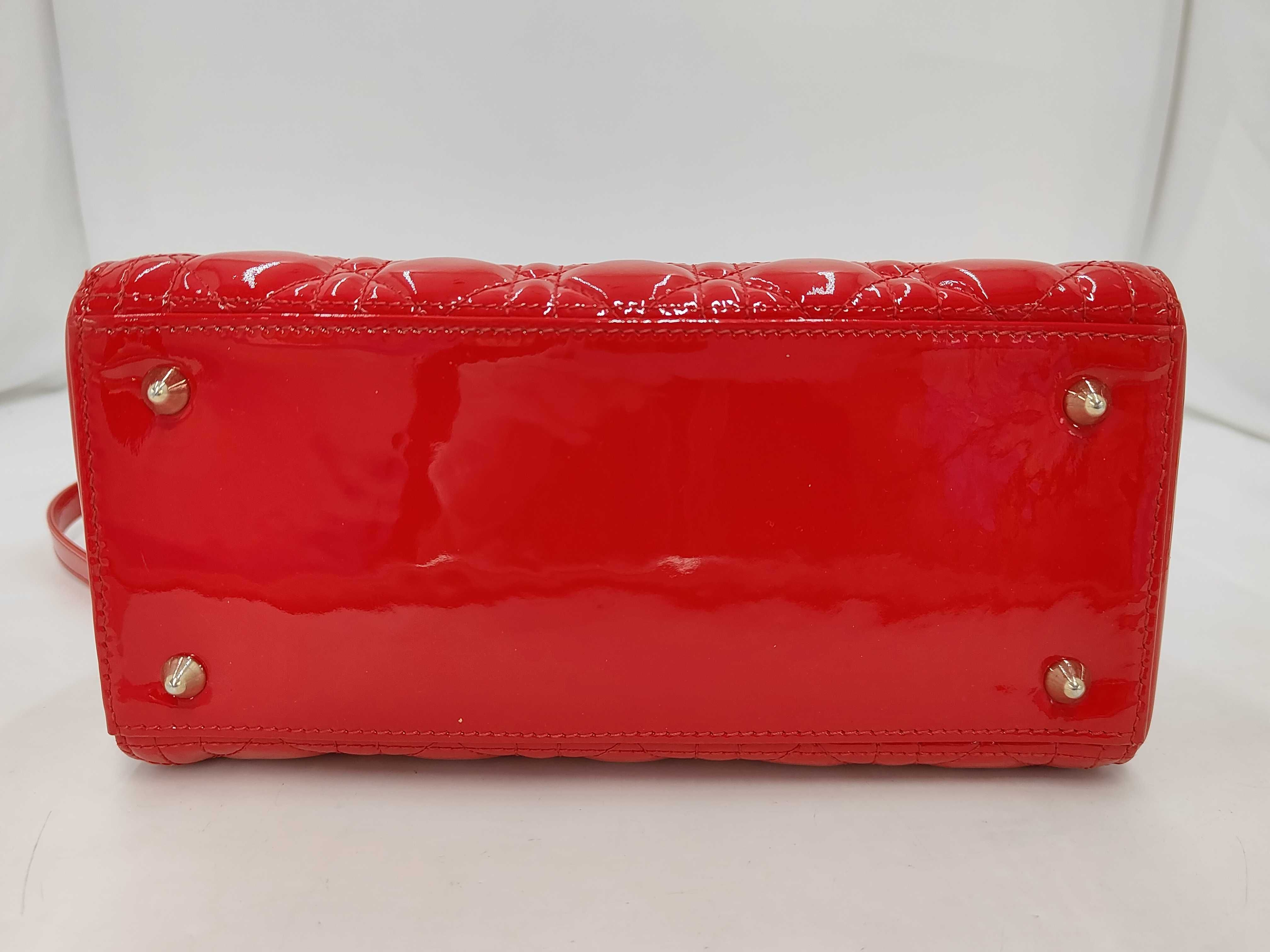 Lady Dior Cannage 2-way Shoulder Bag, Red, with strap and authenticity card. — view 7