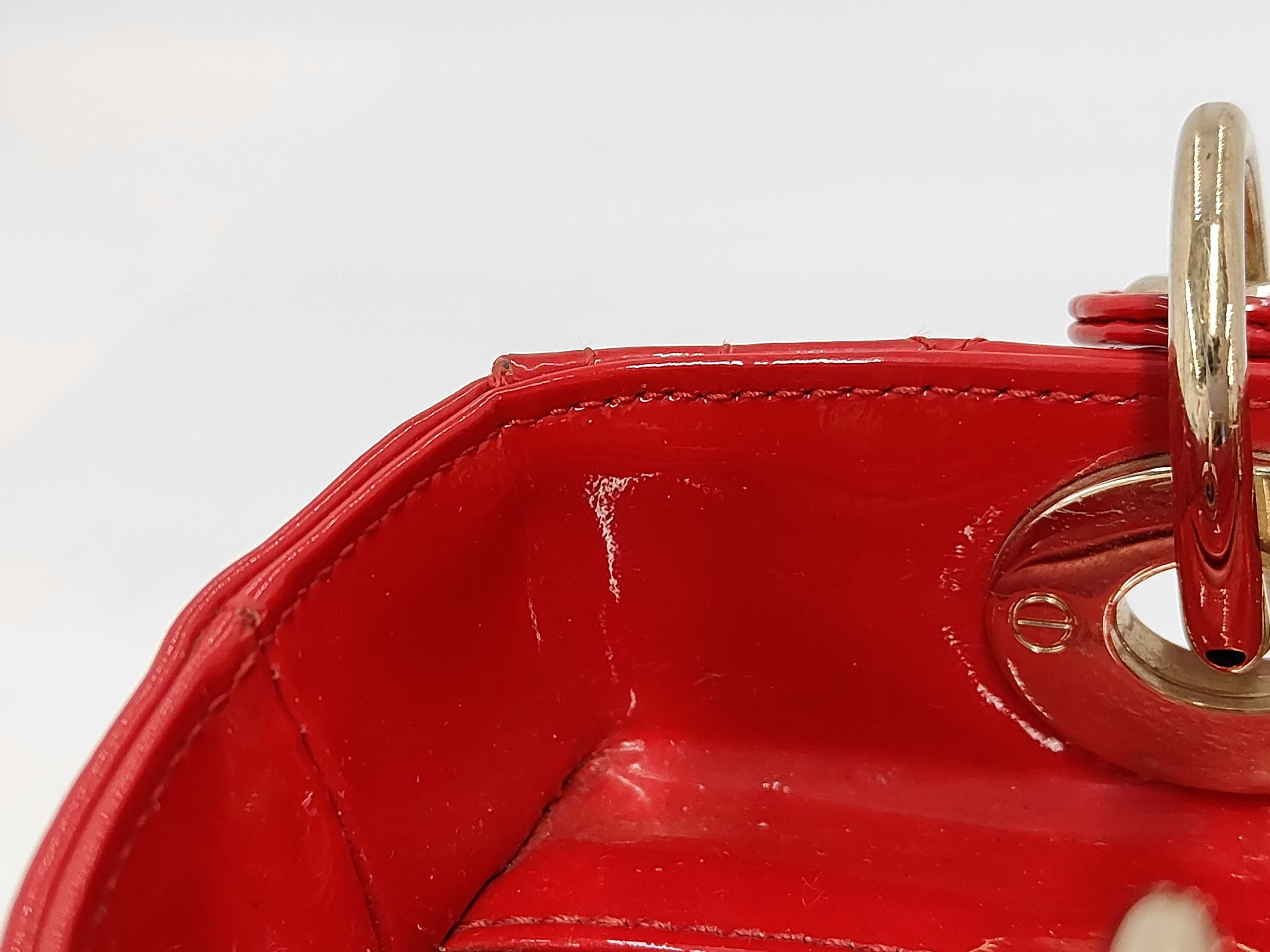 Lady Dior Cannage 2-way Shoulder Bag, Red, with strap and authenticity card. — view 8