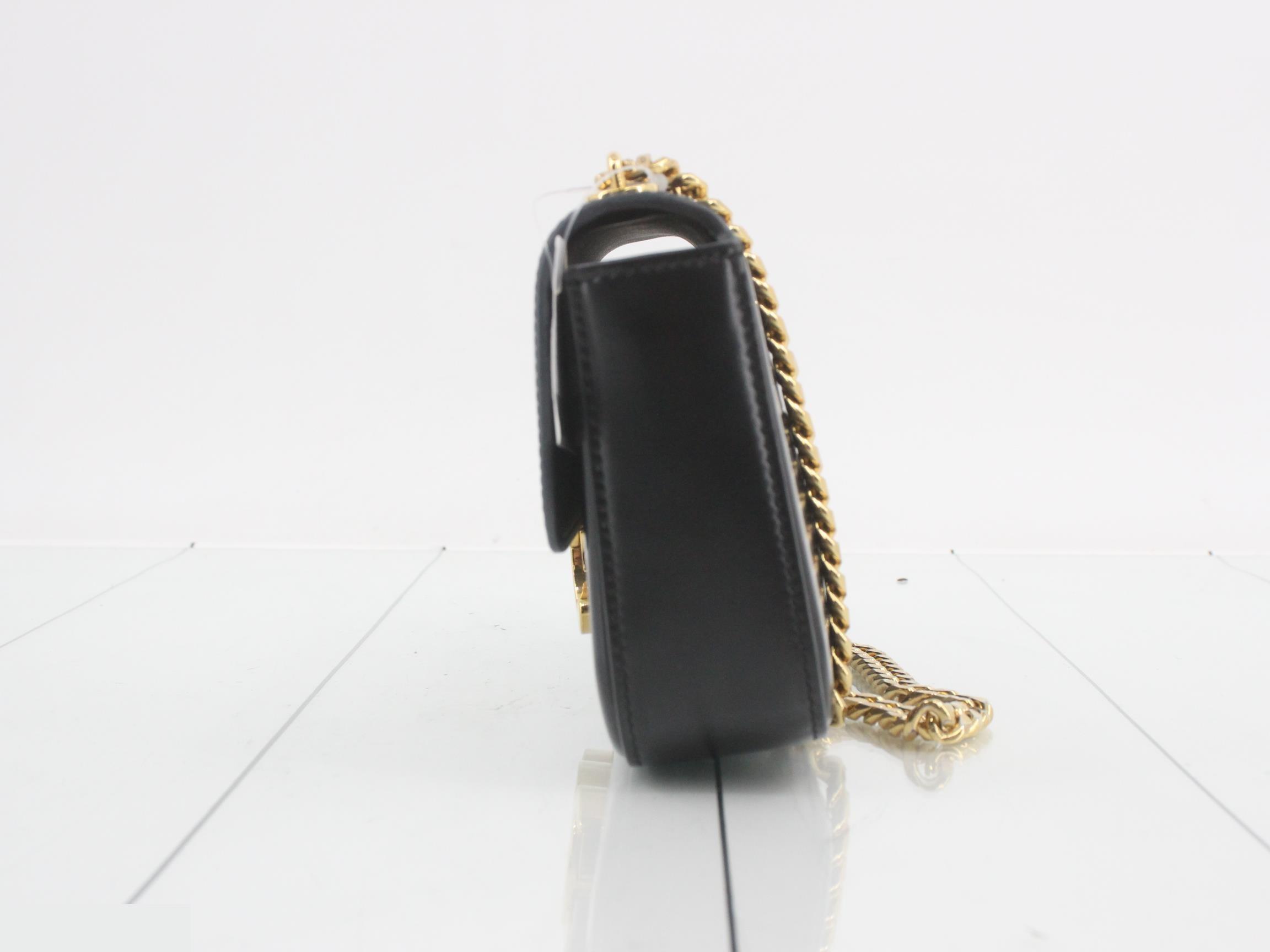 Claude Chain Shoulder Bag - Leather Chain One-Shoulder Bag - Black — view 3