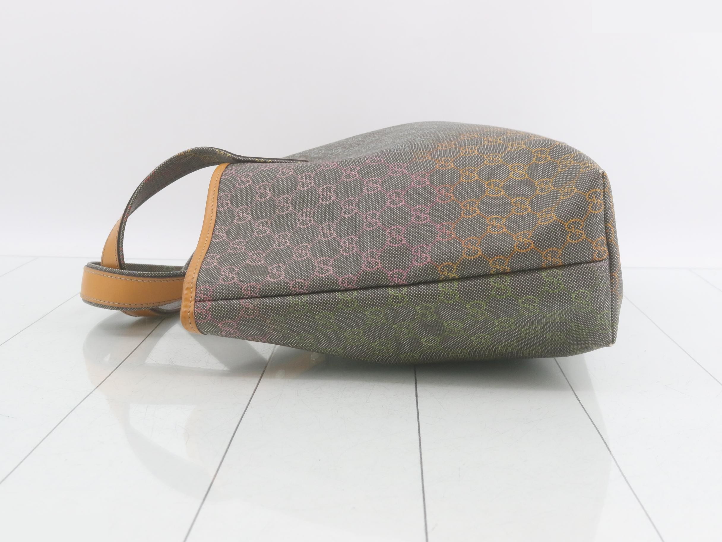 GG Plus Shopper Tote, Rainbow, Multicolor x Camel, with dust bag. — view 4