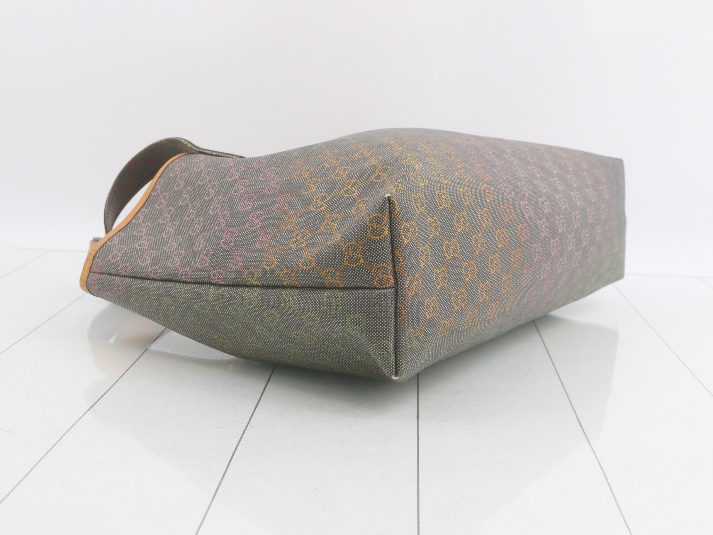 GG Plus Shopper Tote, Rainbow, Multicolor x Camel, with dust bag. — view 5