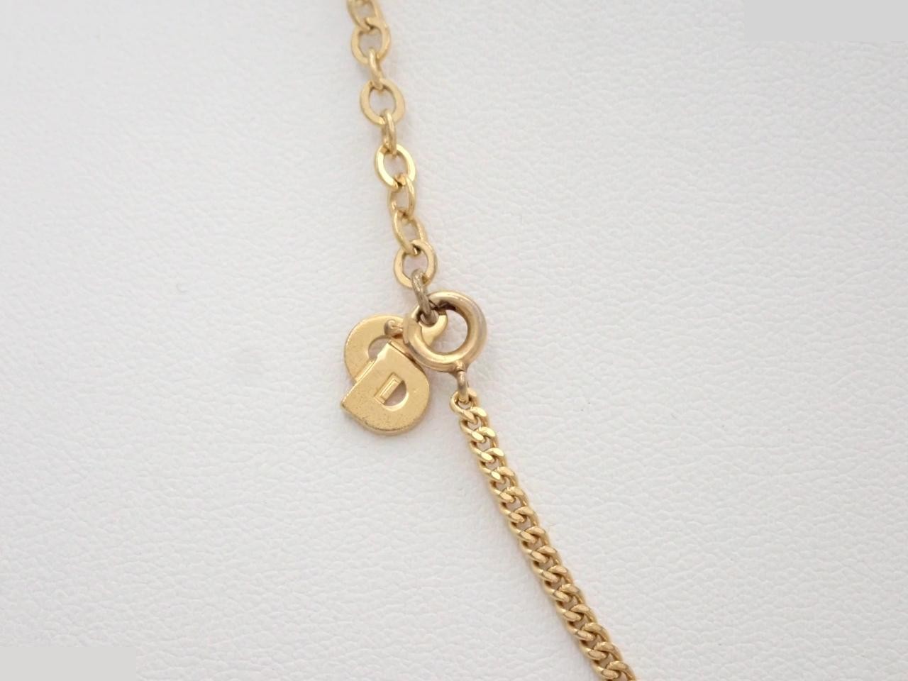 Logo necklace with rhinestones, gold plated, neck circumference approximately 45cm. — view 2