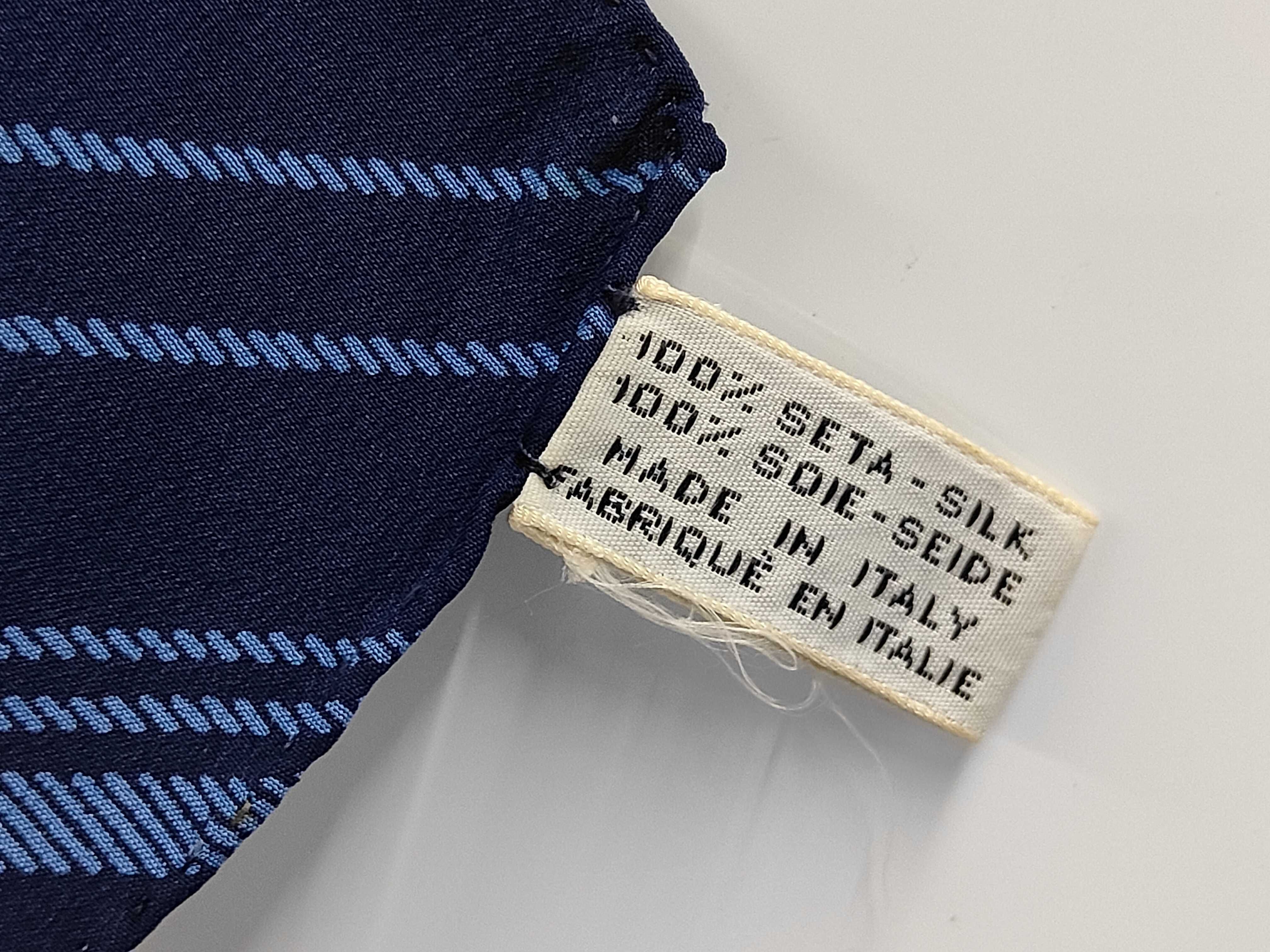 Silk Scarf, Coco Mark Chain Design, Checkered Pattern, Blue, Other Accessories — view 5